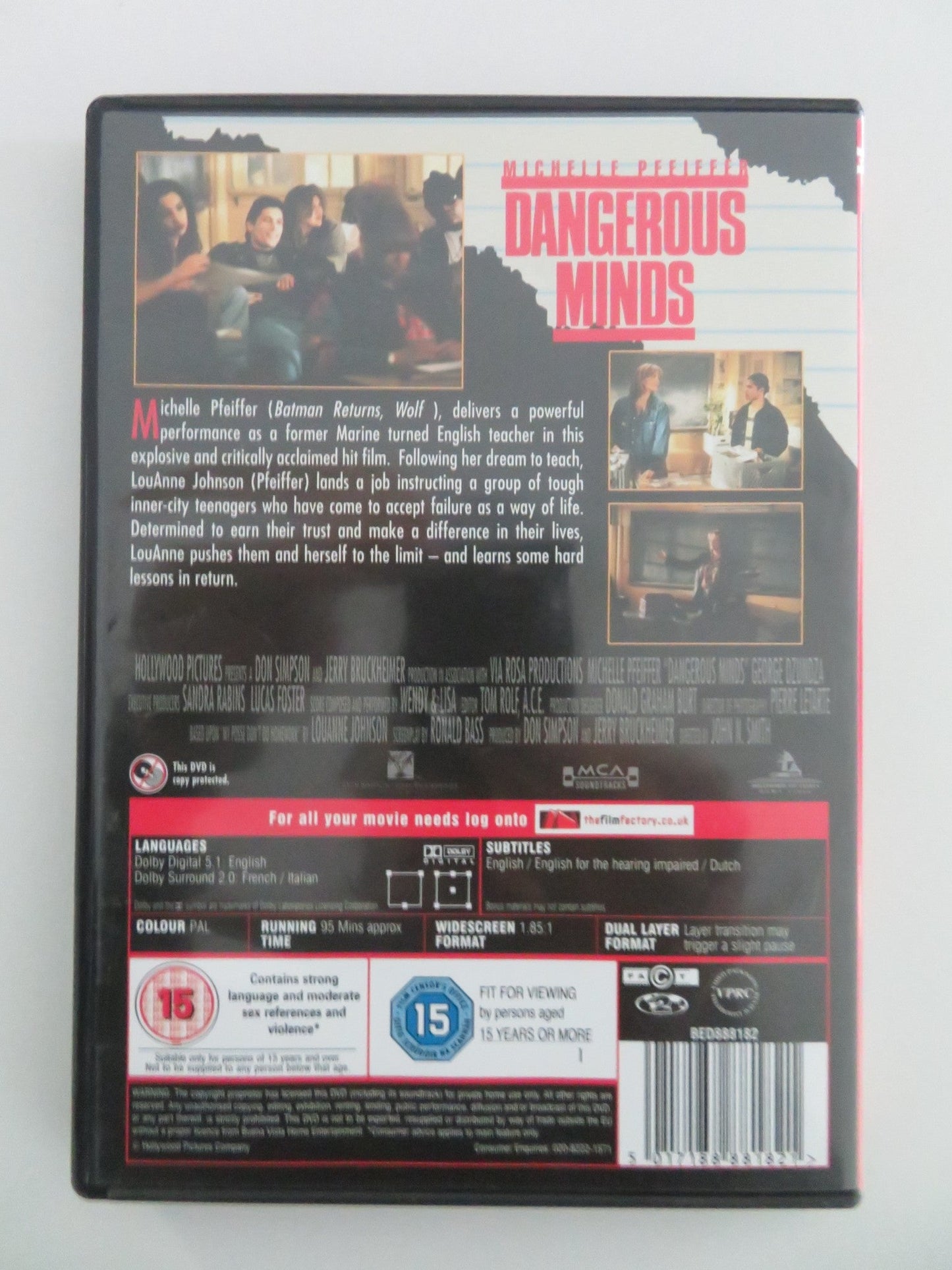 DANGEROUS MINDS (DVD) MICHELLE PFEIFFER GEORGE DZUNDZA 1995 REGION 2 Movie posters