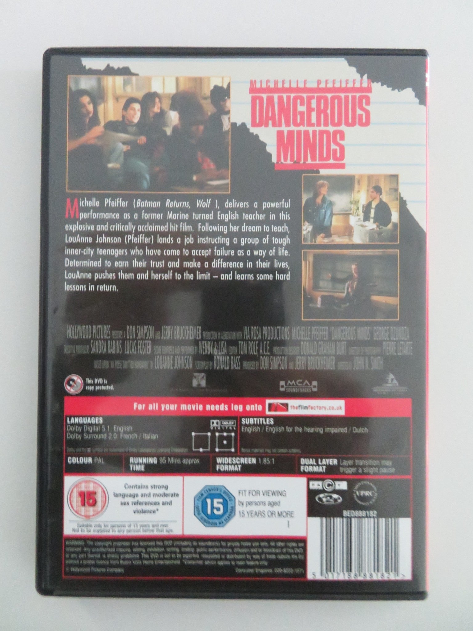 DANGEROUS MINDS (DVD) MICHELLE PFEIFFER GEORGE DZUNDZA 1995 REGION 2 Movie posters