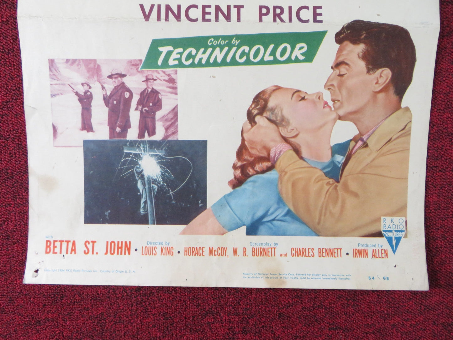 DANGEROUS MISSION! US INSERT POSTER VICTOR MATURE PIPER LAURIE 1954 Rendezvous Cinema Movie posters