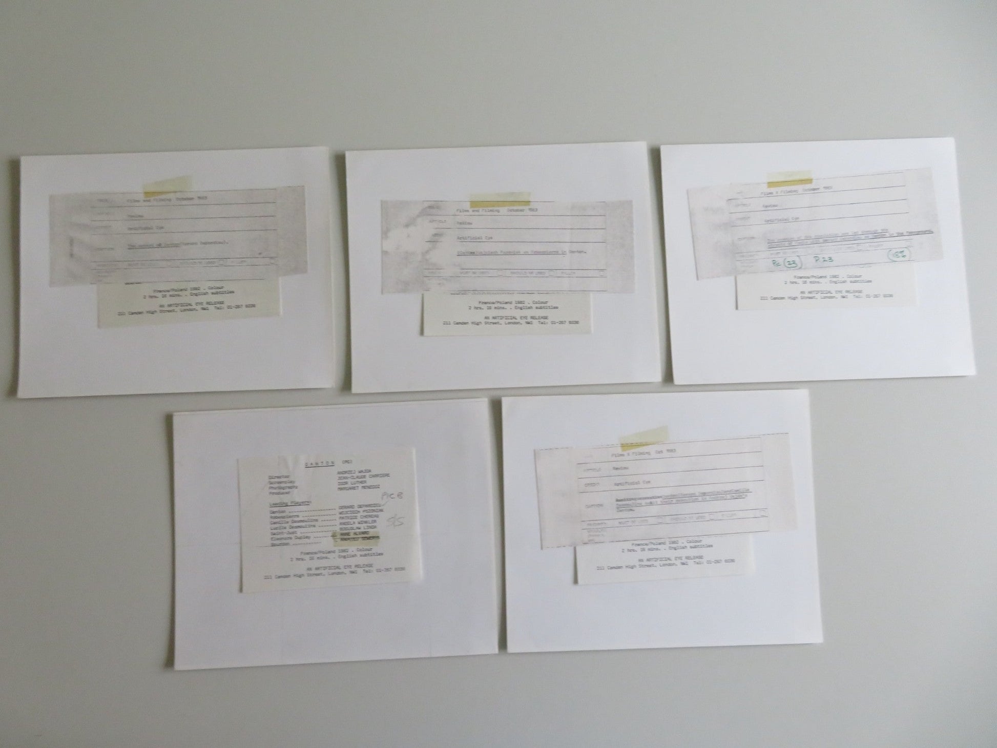 DANTON MOVIE STILL PHOTO LOT OF 5 GERARD DEPARDIEU WOJCIECH PSZONIAK 1983 - Rendezvous Cinema