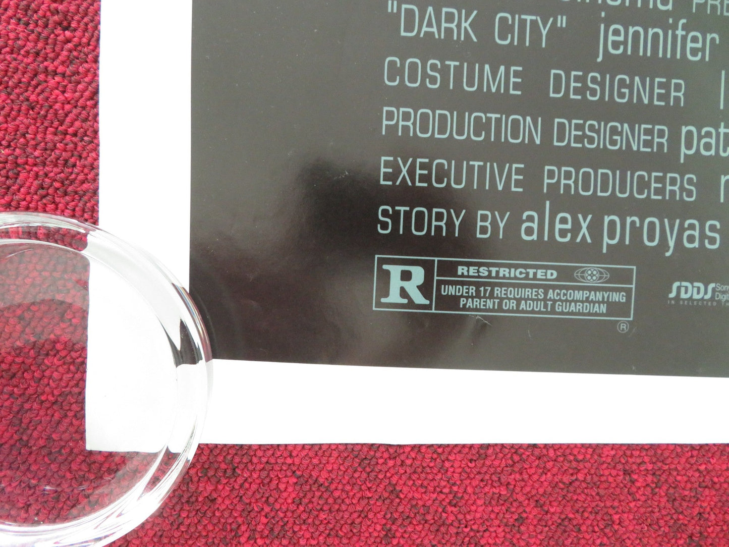 DARK CITY US ONE SHEET ROLLED POSTER RUFUS SEWELL WILLIAM HURT 1998 Movie posters