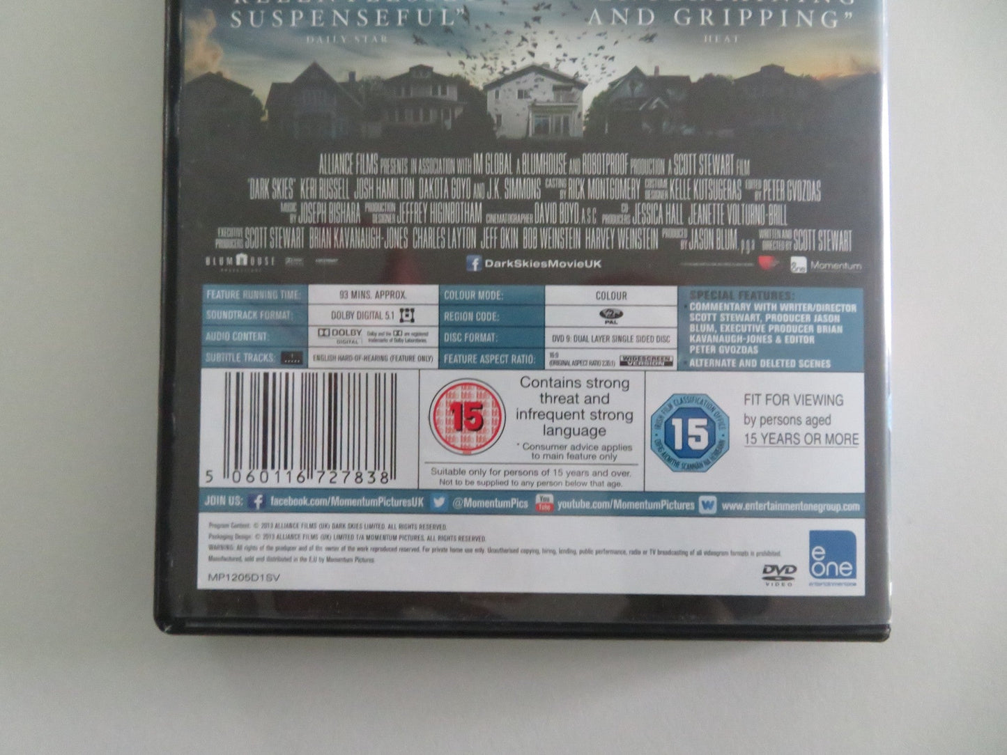 Dark Skies - B (DVD) Josh Hamilton Keri Russell 2013 Region 2 Movie posters