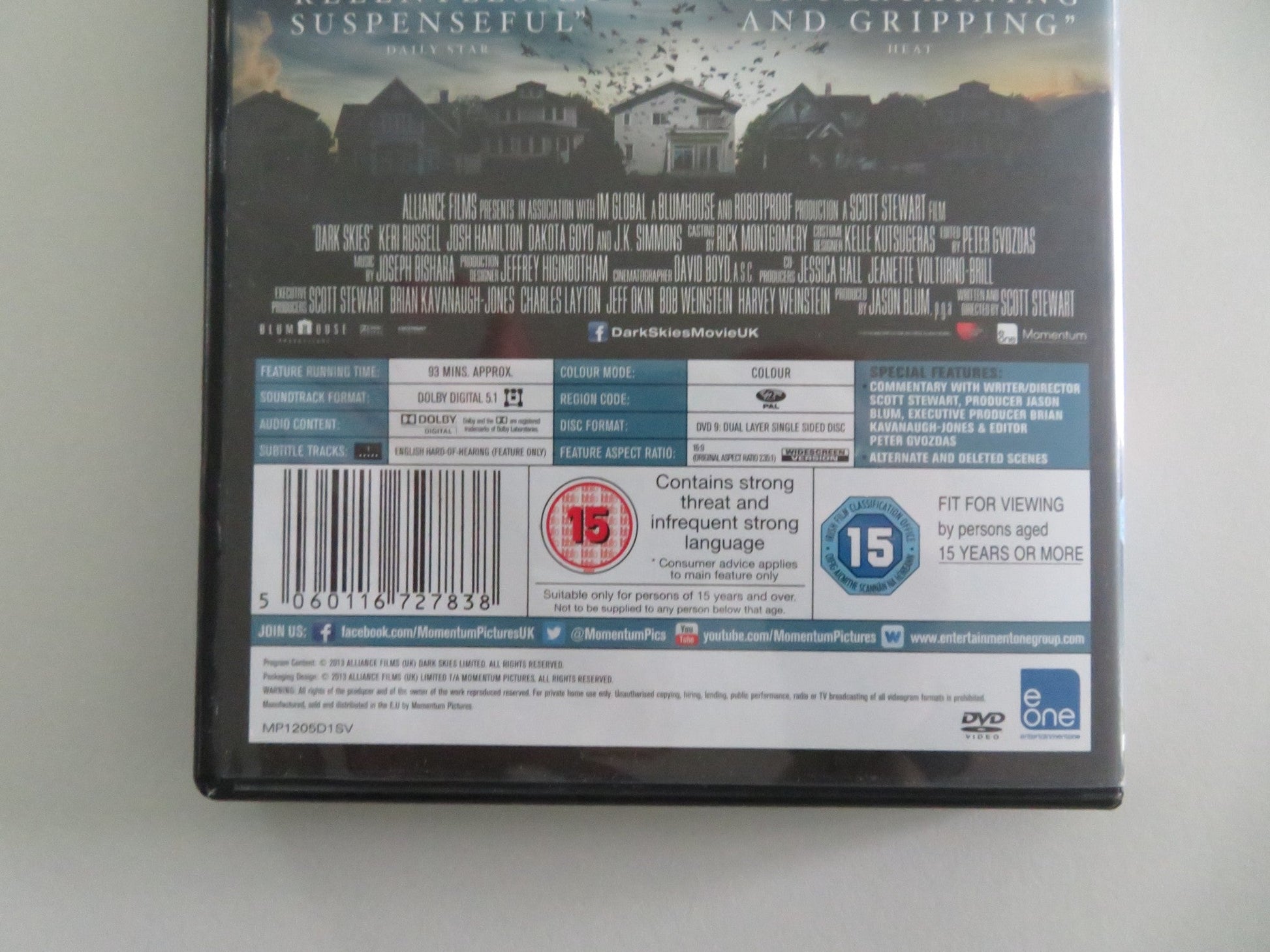 Dark Skies - B (DVD) Josh Hamilton Keri Russell 2013 Region 2 Movie posters