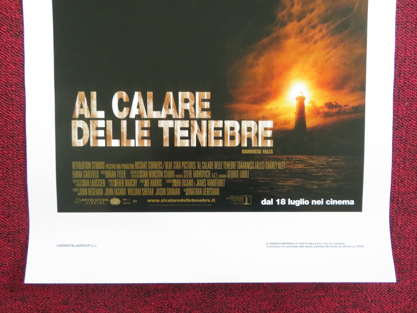 DARKNESS FALLS ITALIAN LOCANDINA POSTER CHANEY KLEY EMMA CAULFIELD FORD 2003 Rendezvous Cinema Movie posters