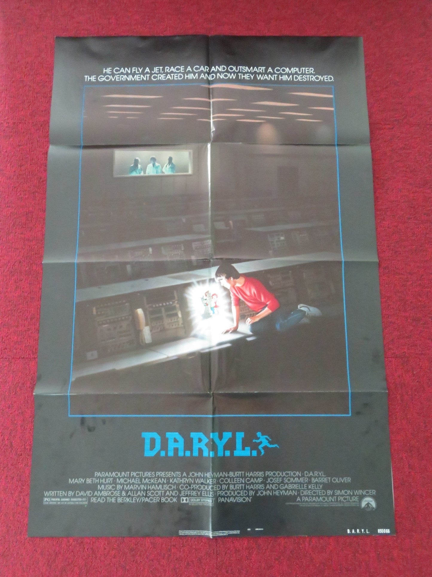 D.A.R.Y.L. FOLDED US ONE SHEET POSTER MARY BETH HURT MICHAEL MCKEAN 1985 Movie posters