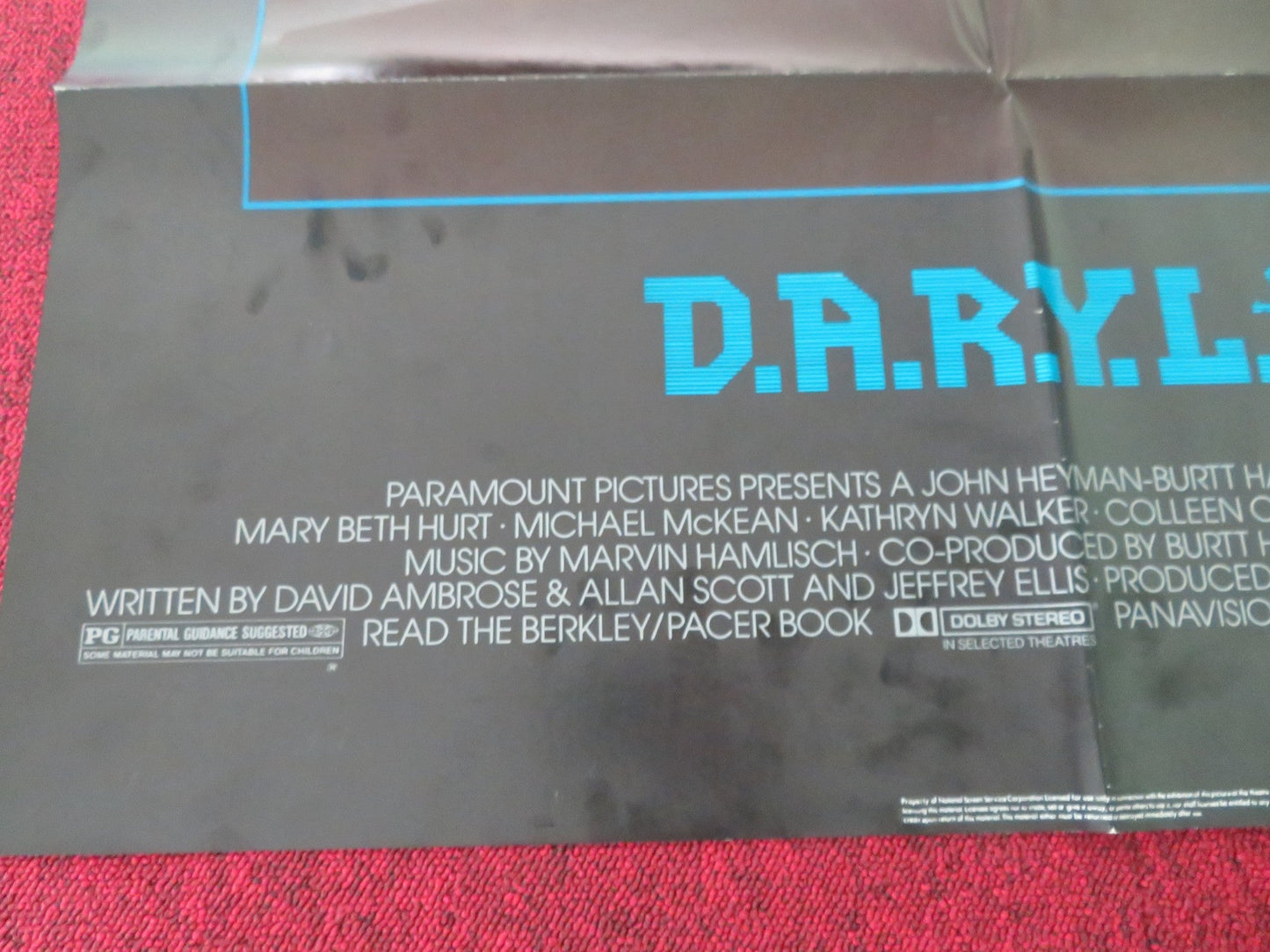 D.A.R.Y.L. FOLDED US ONE SHEET POSTER MARY BETH HURT MICHAEL MCKEAN 1985 Movie posters