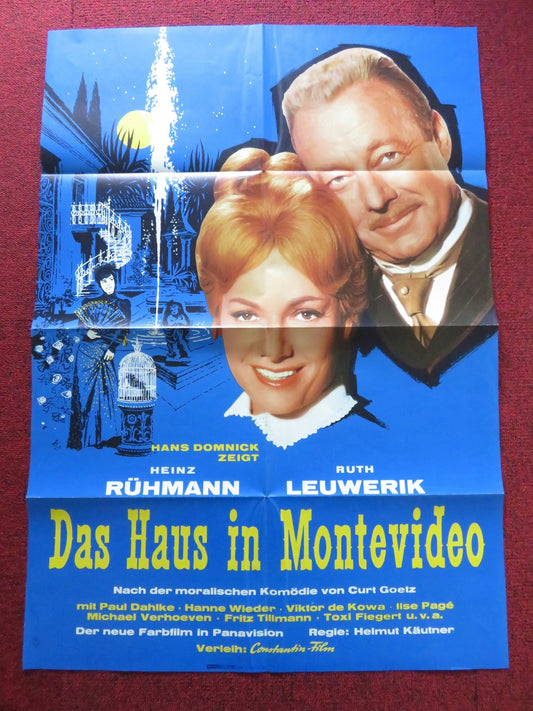 DAS HAUS IN MONTEVIDEO GERMAN A1 POSTER FOLDED PAUL DAHLKE HANNE WIEDER 1963 Rendezvous Cinema Movie posters