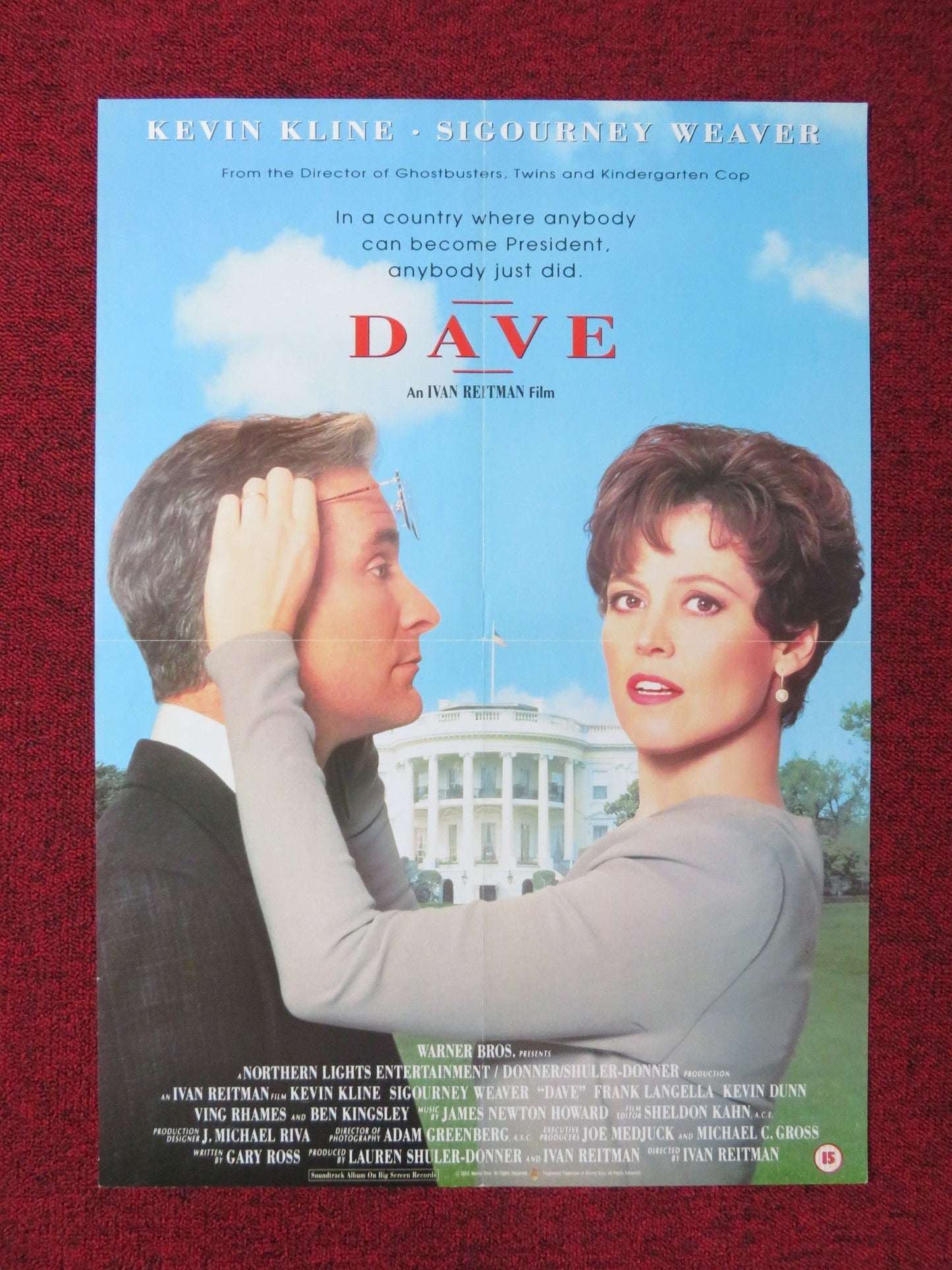 DAVE VHS VIDEO POSTER KEVIN KLINE SIGOURNEY WEAVER 1993 Rendezvous Cinema Movie posters