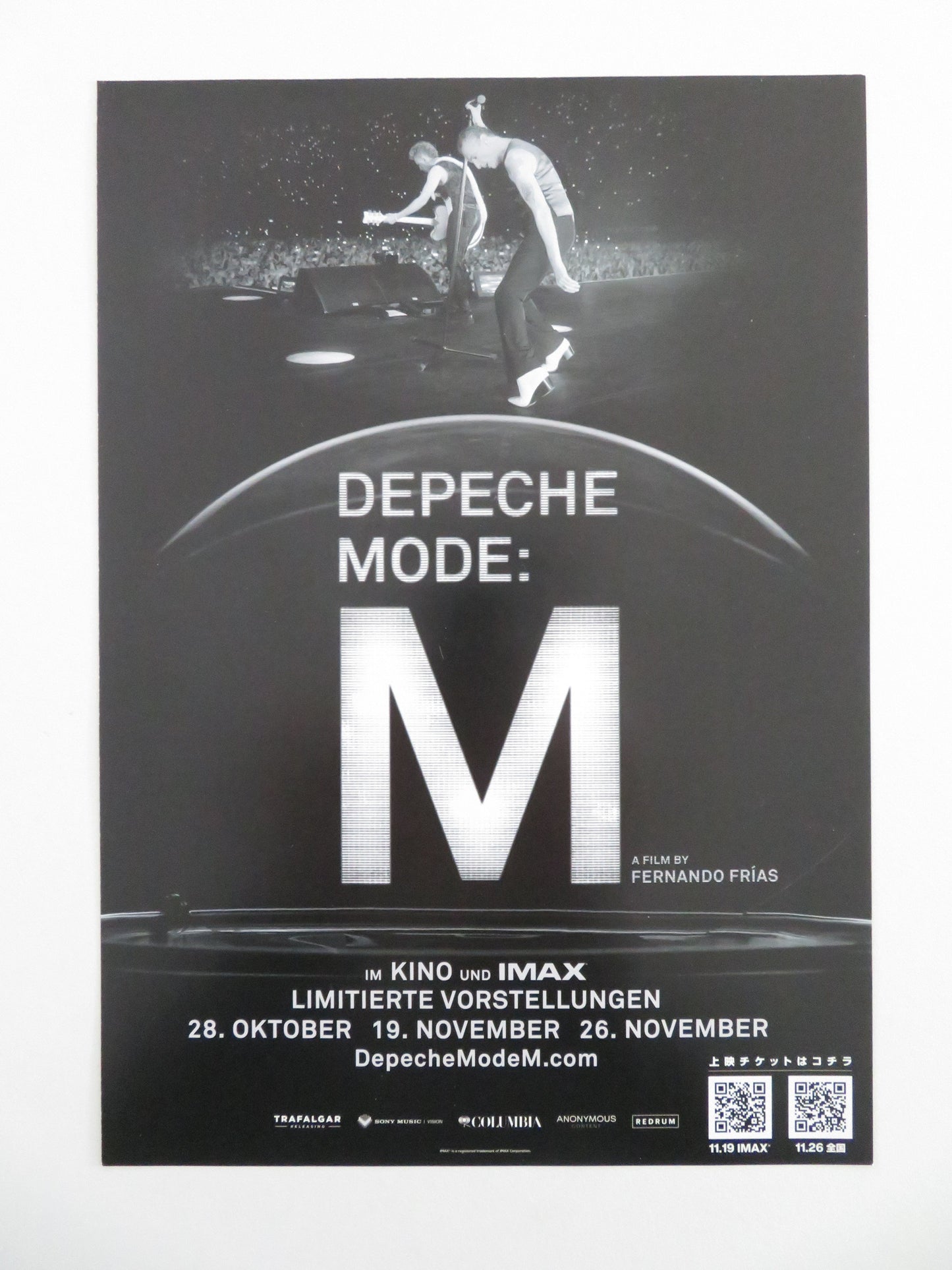 David Gilmour Live at... & Depeche Mode: M Japanese Chirashi (B5) Poster 2025 Movie posters
