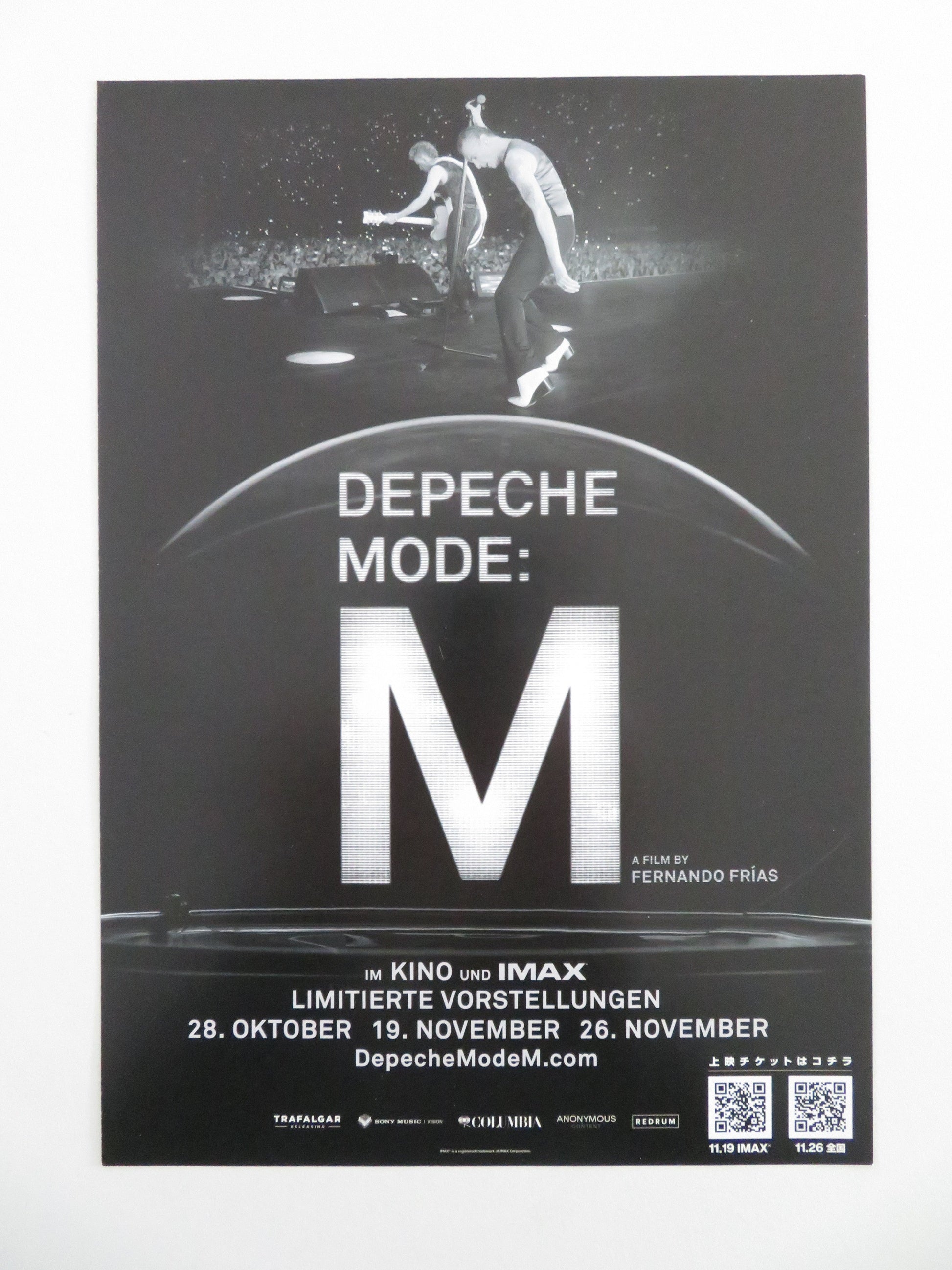 David Gilmour Live at... & Depeche Mode: M Japanese Chirashi (B5) Poster 2025 Movie posters