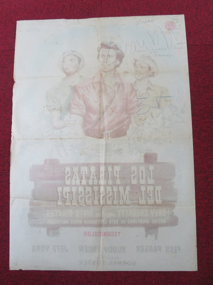 DAVY CROCKETT AND THE RIVER PIRATES SPANISH POSTER DISNEY FESS PARKER 1959 Rendezvous Cinema Movie posters