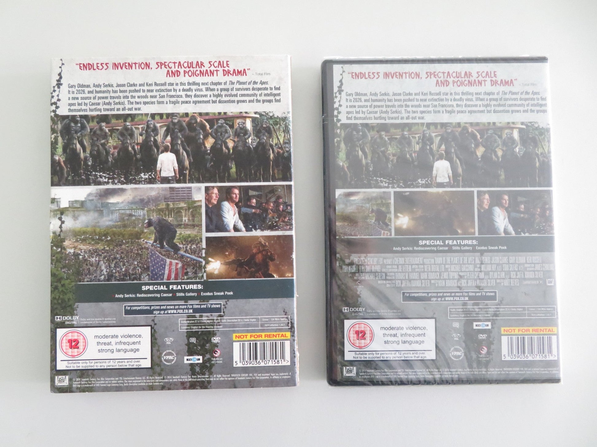 Dawn of the Planet of the Apes - Exclusive 2 Disc Edition (DVD) 2014 Region 2 Movie posters