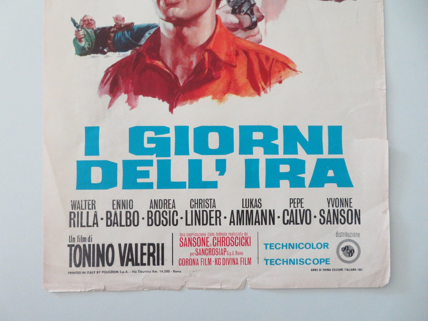 DAY OF ANGER ITALIAN LOCANDINA POSTER GIULIANO GEMMA LEE VAN CLEEF 1967 Movie posters