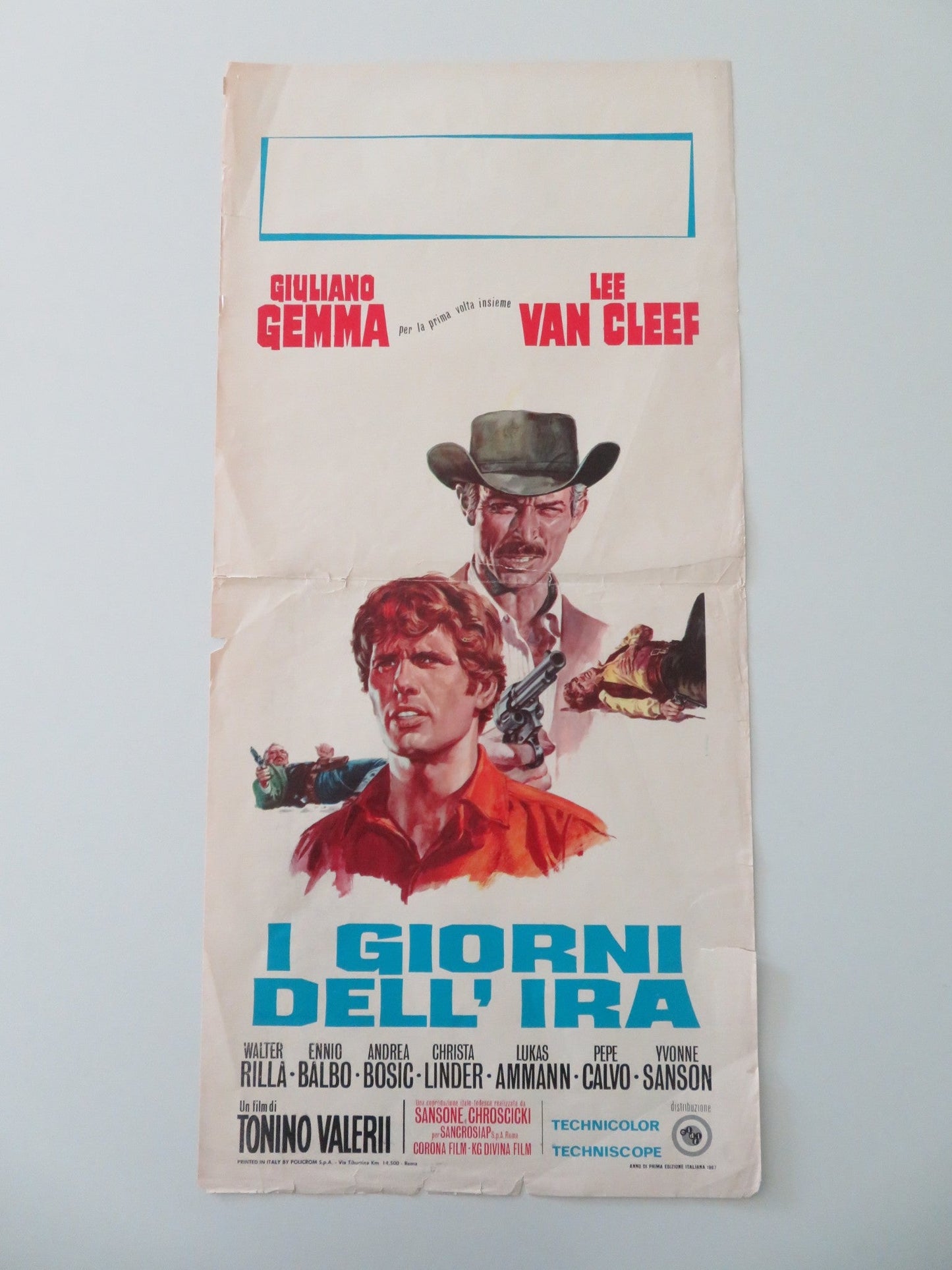 DAY OF ANGER ITALIAN LOCANDINA POSTER GIULIANO GEMMA LEE VAN CLEEF 1967 Movie posters