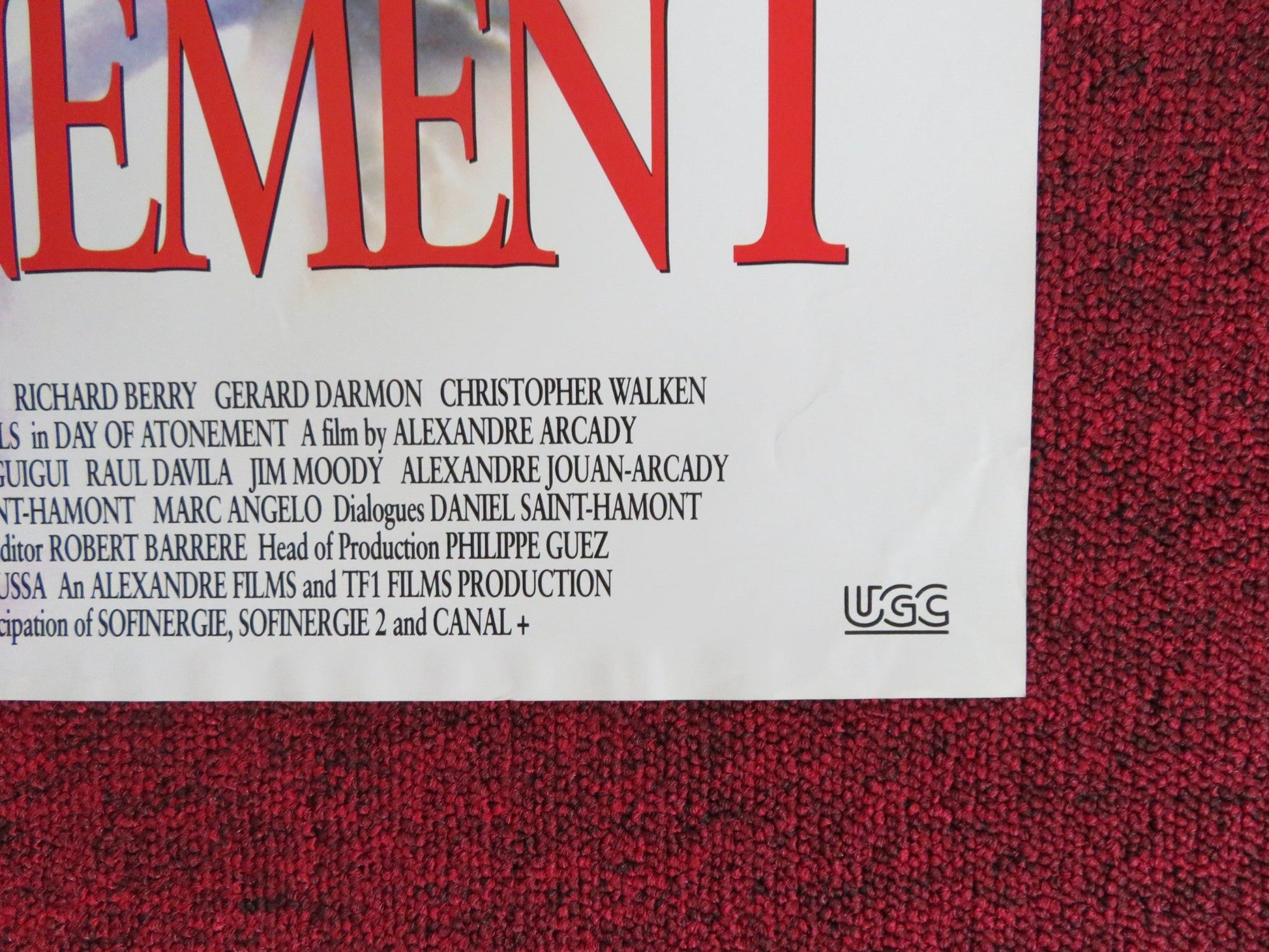 DAY OF ATONEMENT VHS VIDEO POSTER CHRISTOPHER WALKEN ROGER HANIN 1992 Rendezvous Cinema Movie posters