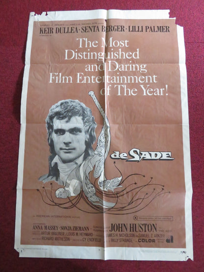 DE SADE - B FOLDED US ONE SHEET POSTER KEIR DULLEA SENTA BERGER 1969 Rendezvous Cinema Movie posters