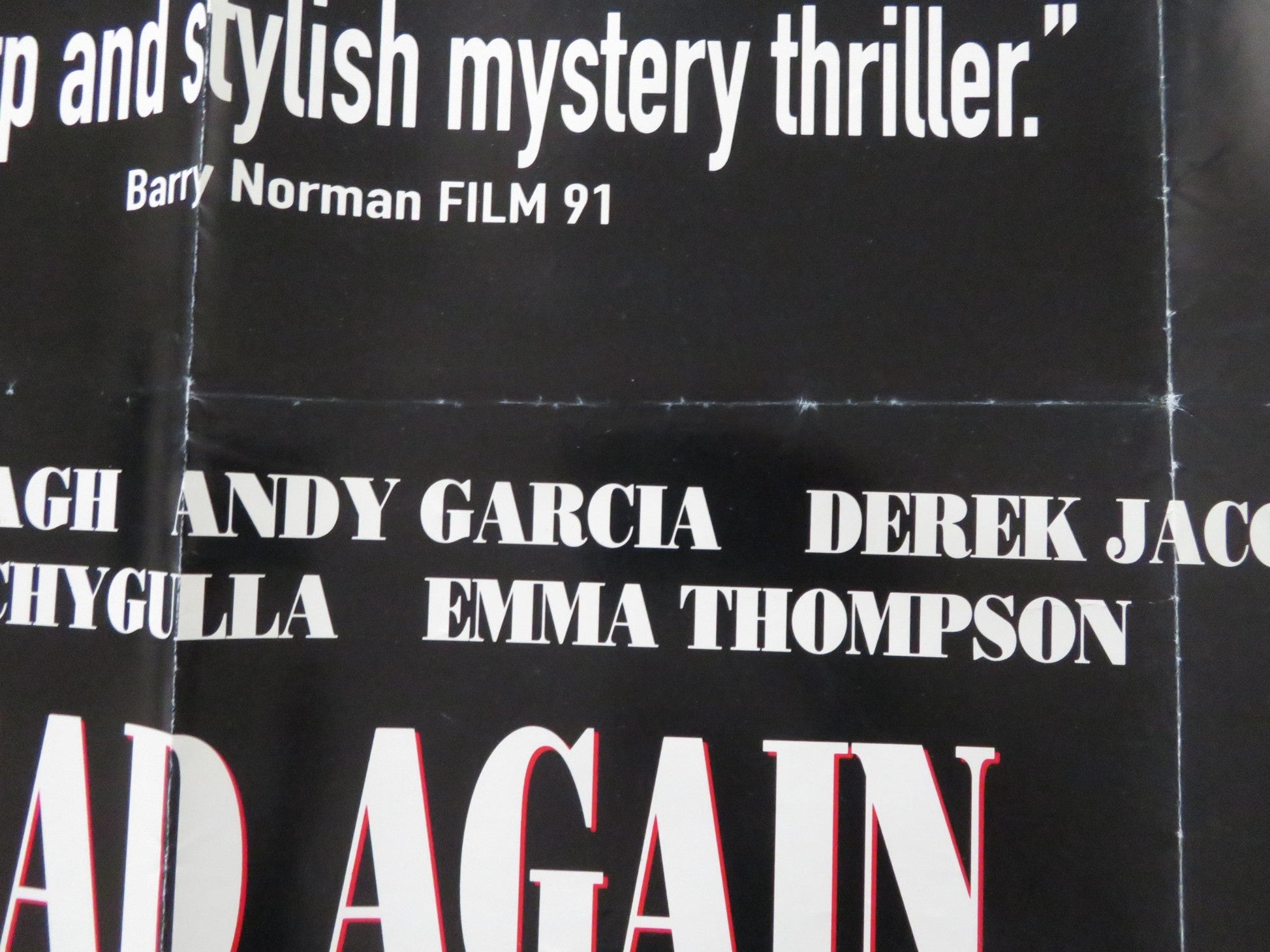 DEAD AGAIN - B UK QUAD ROLLED POSTER JENNETH BRANNAGH EMMA THOMPSON 1991 Rendezvous Cinema Movie posters