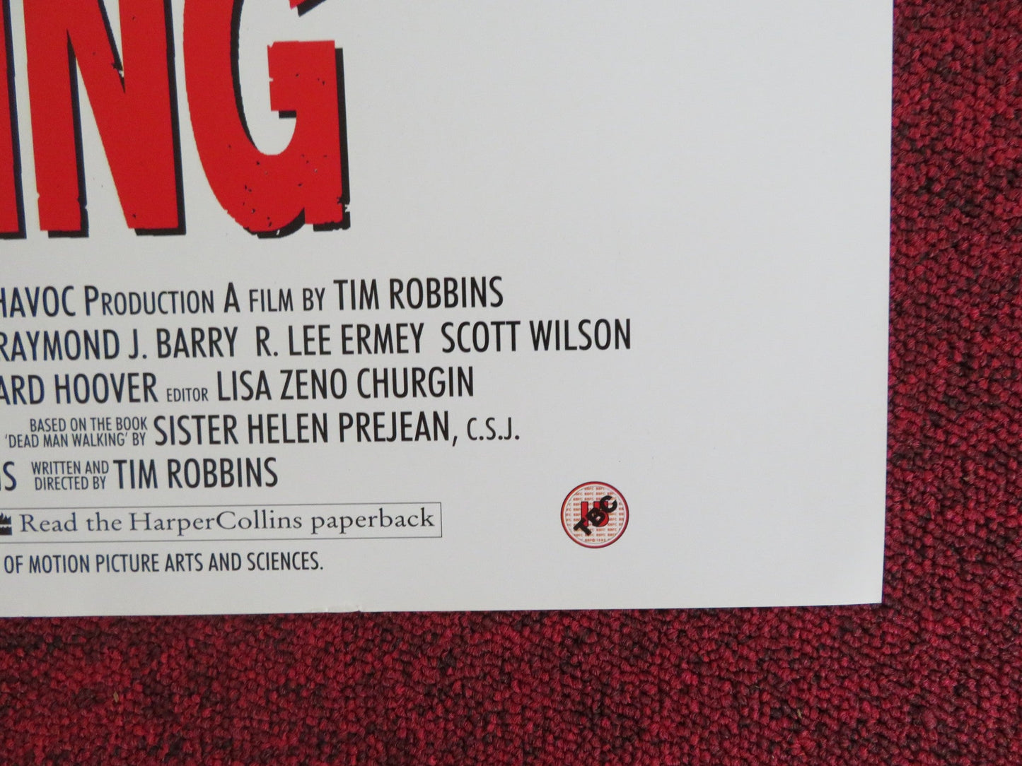 DEAD MAN WALKING VHS VIDEO POSTER SUSAN SARANDON SEAN PENN 1995 Rendezvous Cinema Movie posters