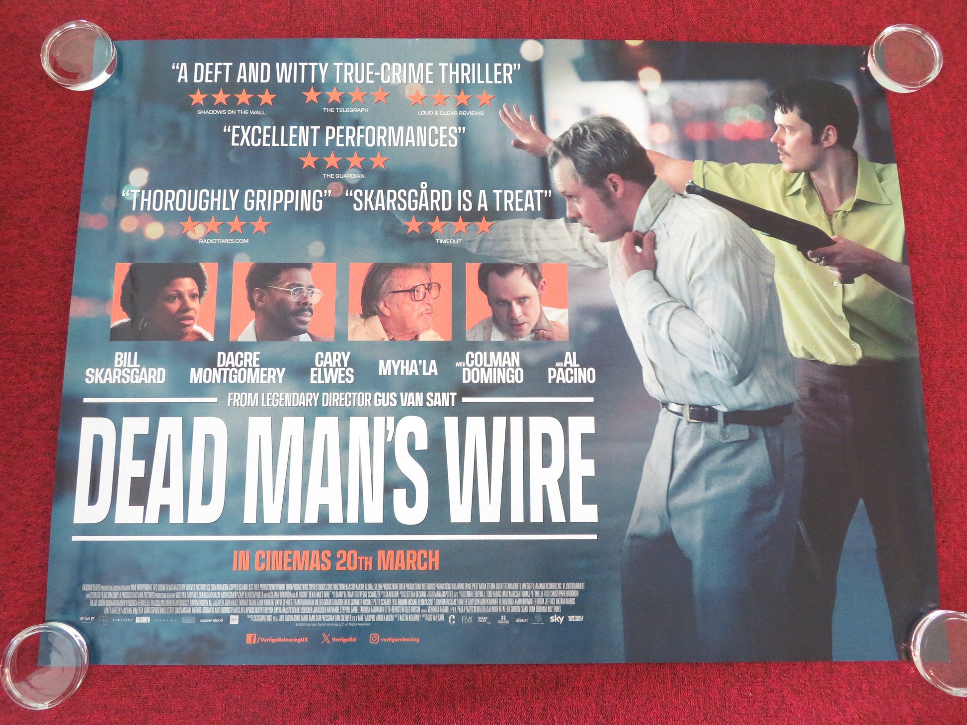 Dead Man's Wire UK Quad Rolled Poster Bill Skarsgård Al Pacino 2025 Movie posters