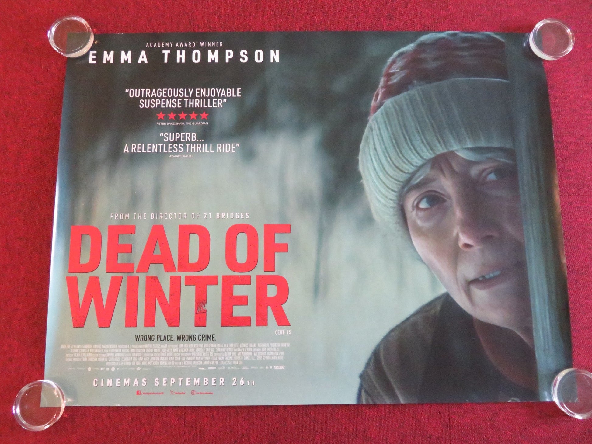 DEAD OF WINTER - B UK QUAD ROLLED POSTER EMMA THOMPSON JUDY GREER 2025 Movie posters