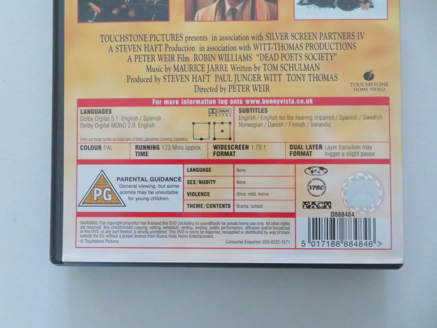 Dead Poets Society (DVD) Robin Williams Ethan Hawke 1989 Region 2 Movie posters