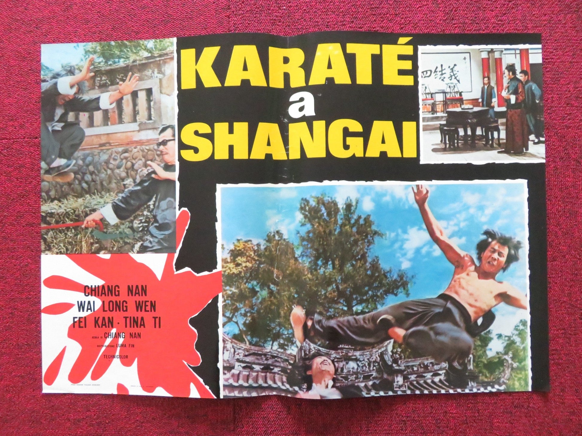 DEADLY FISTS OF KUNG FU ITALIAN FOTOBUSTA POSTER CHIANG - LUNG WEN NANCY YEN 1976 Rendezvous Cinema Movie posters