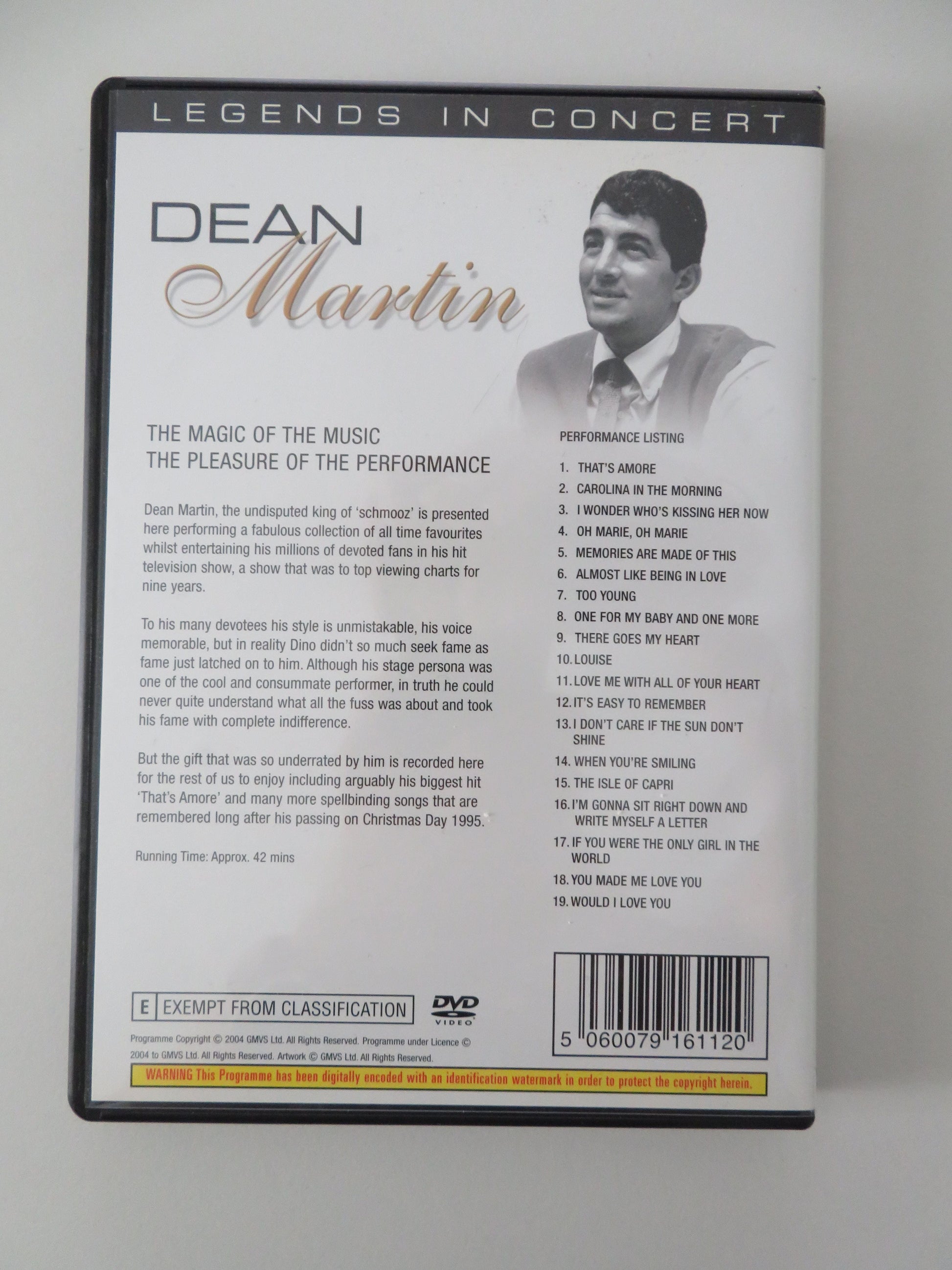 Dean Martin: Legends in Concert (DVD) 2004 Movie posters