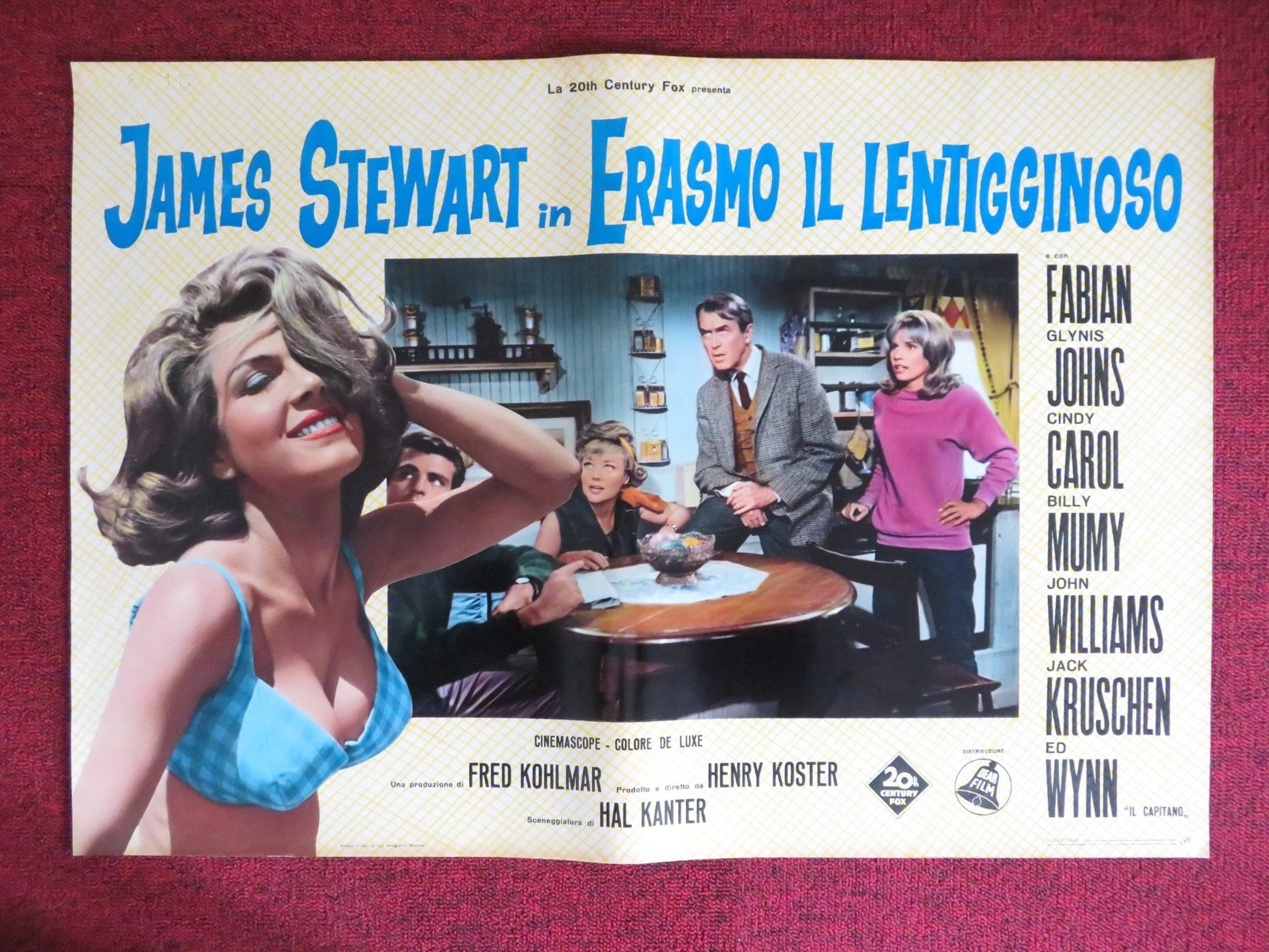 DEAR BRIGITTE - F ITALIAN FOTOBUSTA POSTER JAMES STEWART GLYNIS JOHNS 1965 Rendezvous Cinema Movie posters