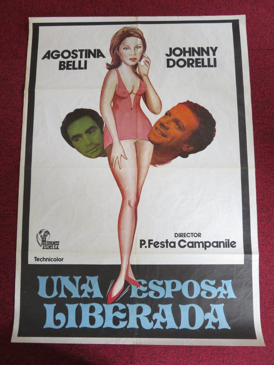 DEAR WIFE SPANISH POSTER ROLLED JOHNNY DORELLI AGOSTINA BELLI 1977 Rendezvous Cinema Movie posters