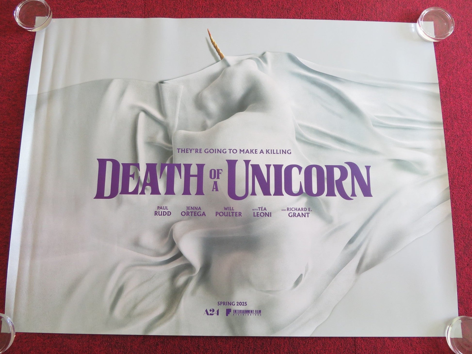 DEATH OF A UNICORN UK QUAD ROLLED POSTER JENNY ORTEGA PAUL RUDD 2025 Rendezvous Cinema Movie posters