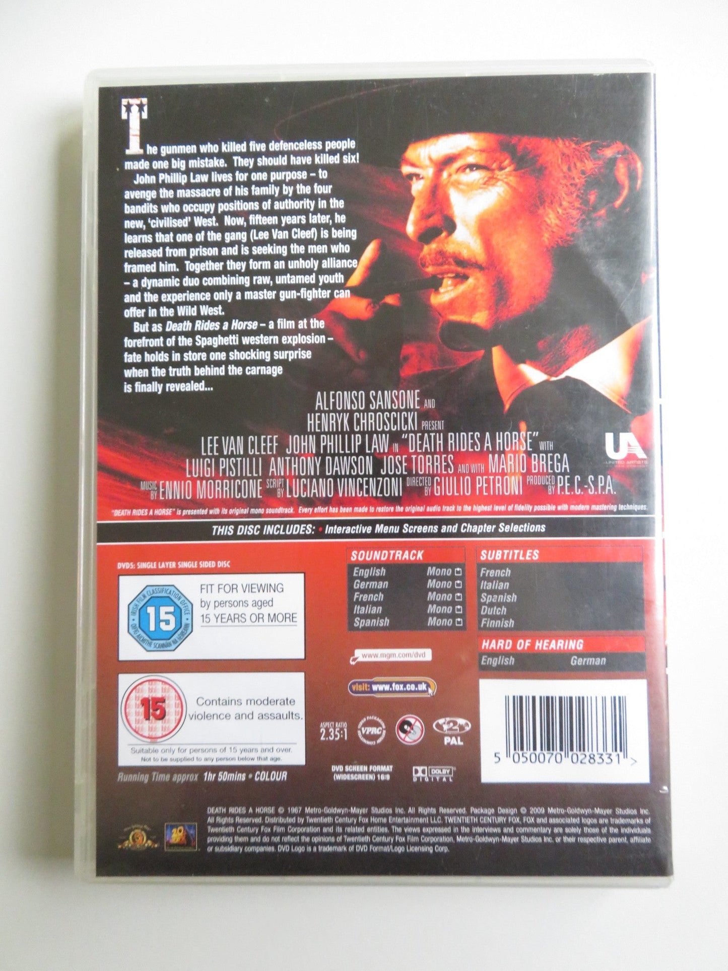 DEATH RIDES A HORSE (DVD) LEE VAN CLEEF JOHN PHILLIP LAW 1967 REGION 2 - Rendezvous Cinema