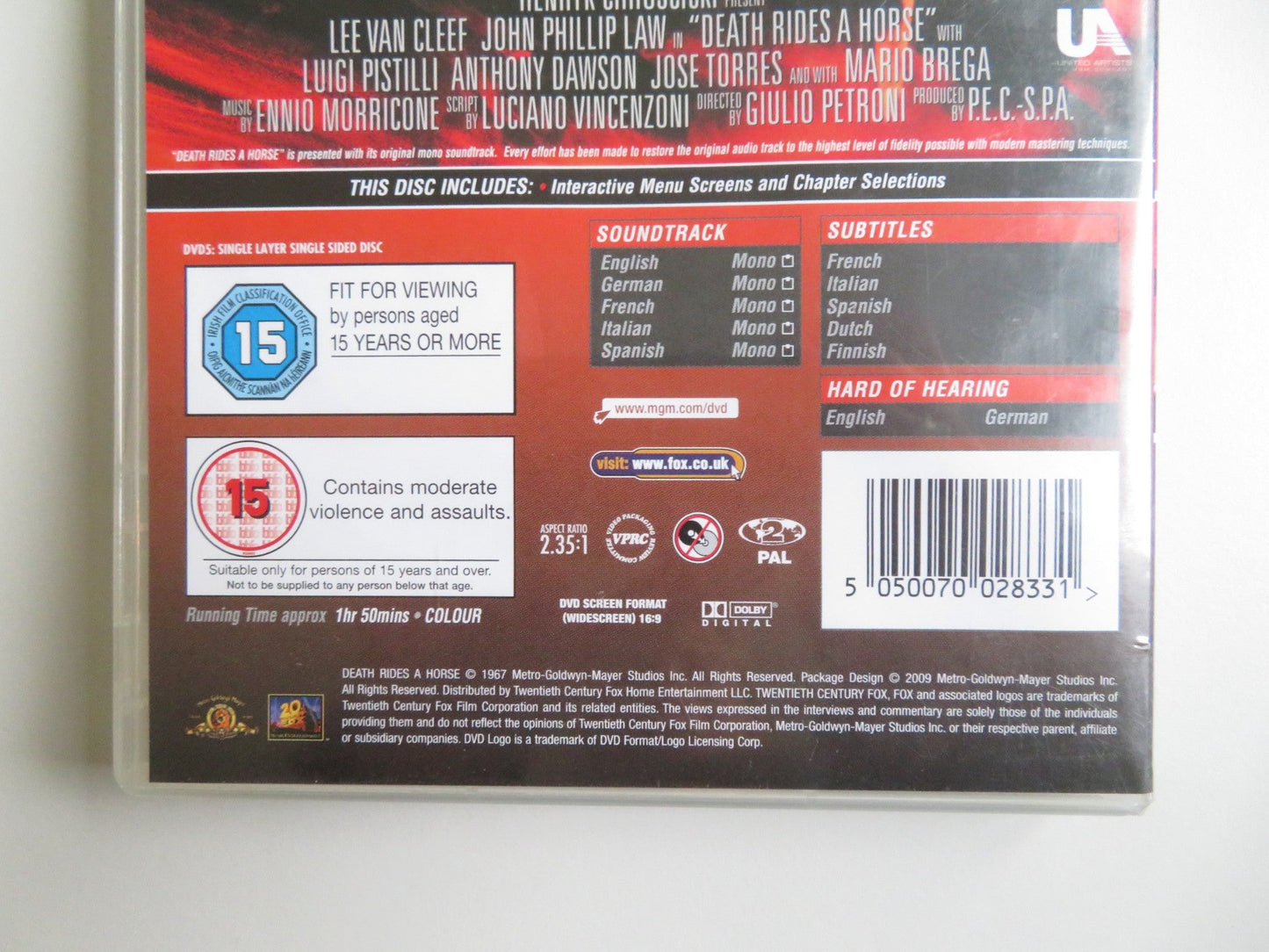 DEATH RIDES A HORSE (DVD) LEE VAN CLEEF JOHN PHILLIP LAW 1967 REGION 2 - Rendezvous Cinema