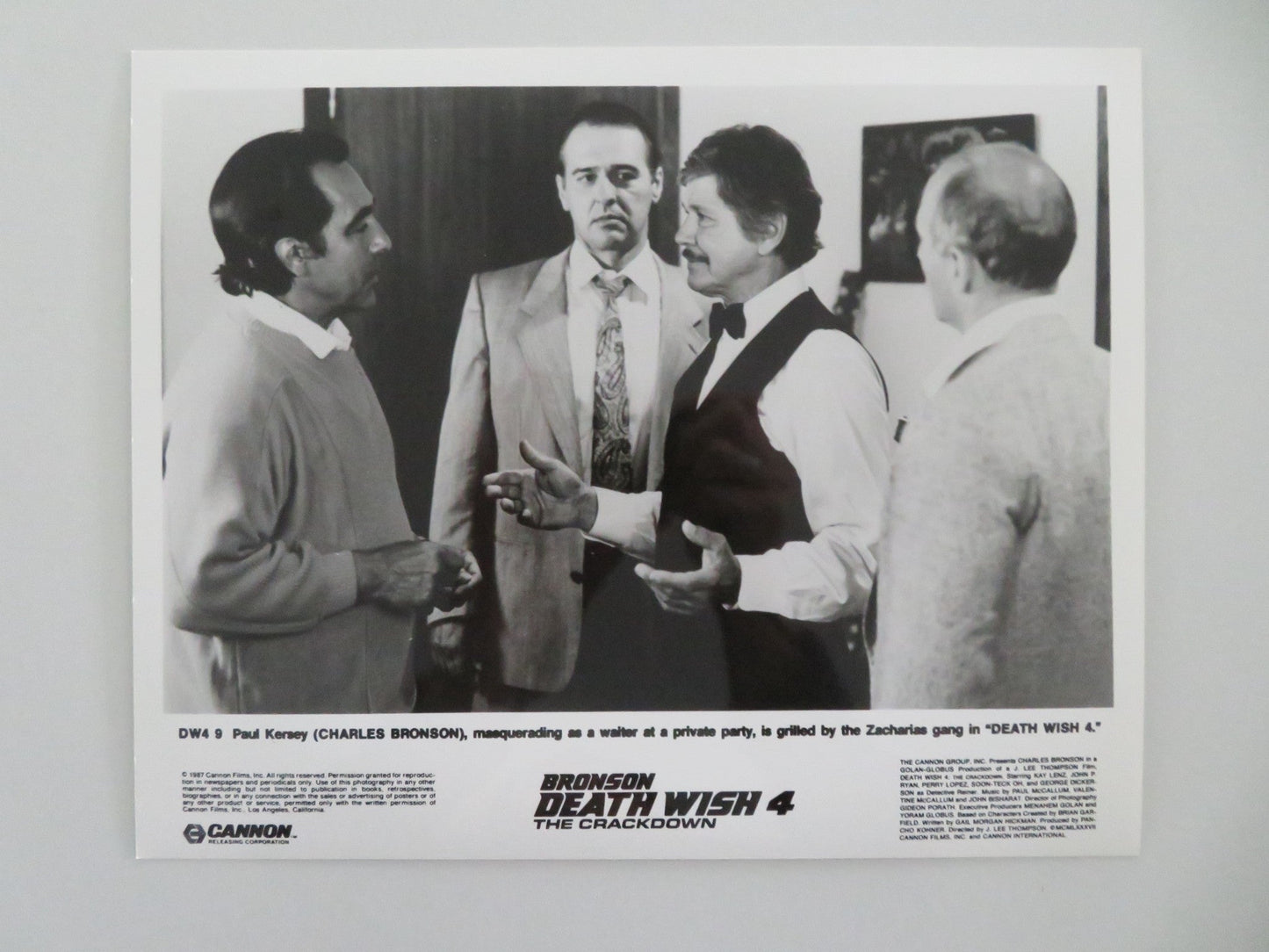 DEATH WISH 4: THE CRACKDOWN MOVIE STILL PHOTO LOT OF 8 CANNON C. BRONSON 1987 Movie posters
