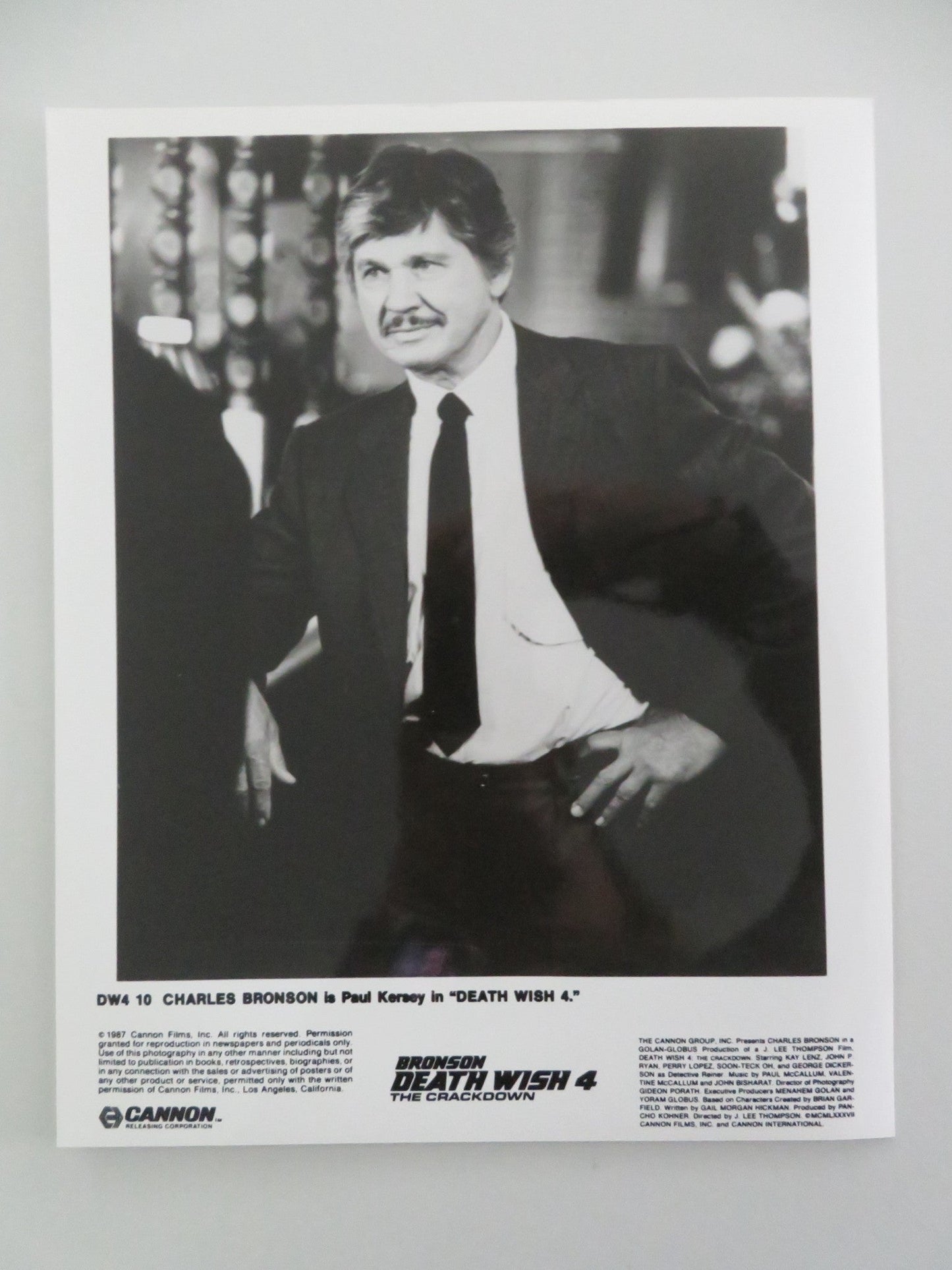 DEATH WISH 4: THE CRACKDOWN MOVIE STILL PHOTO LOT OF 8 CANNON C. BRONSON 1987 Movie posters