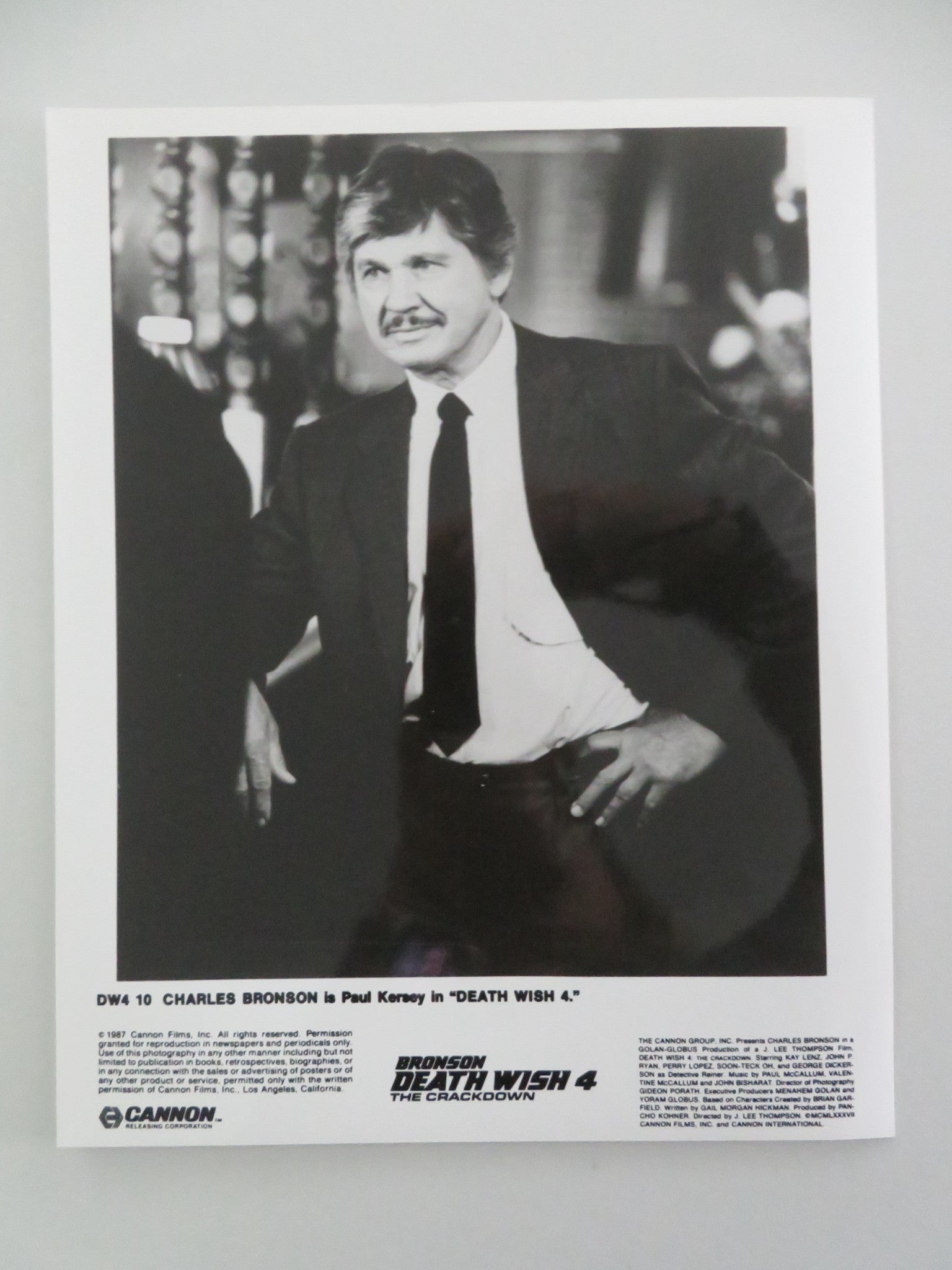 DEATH WISH 4: THE CRACKDOWN MOVIE STILL PHOTO LOT OF 8 CANNON C. BRONSON 1987 Movie posters