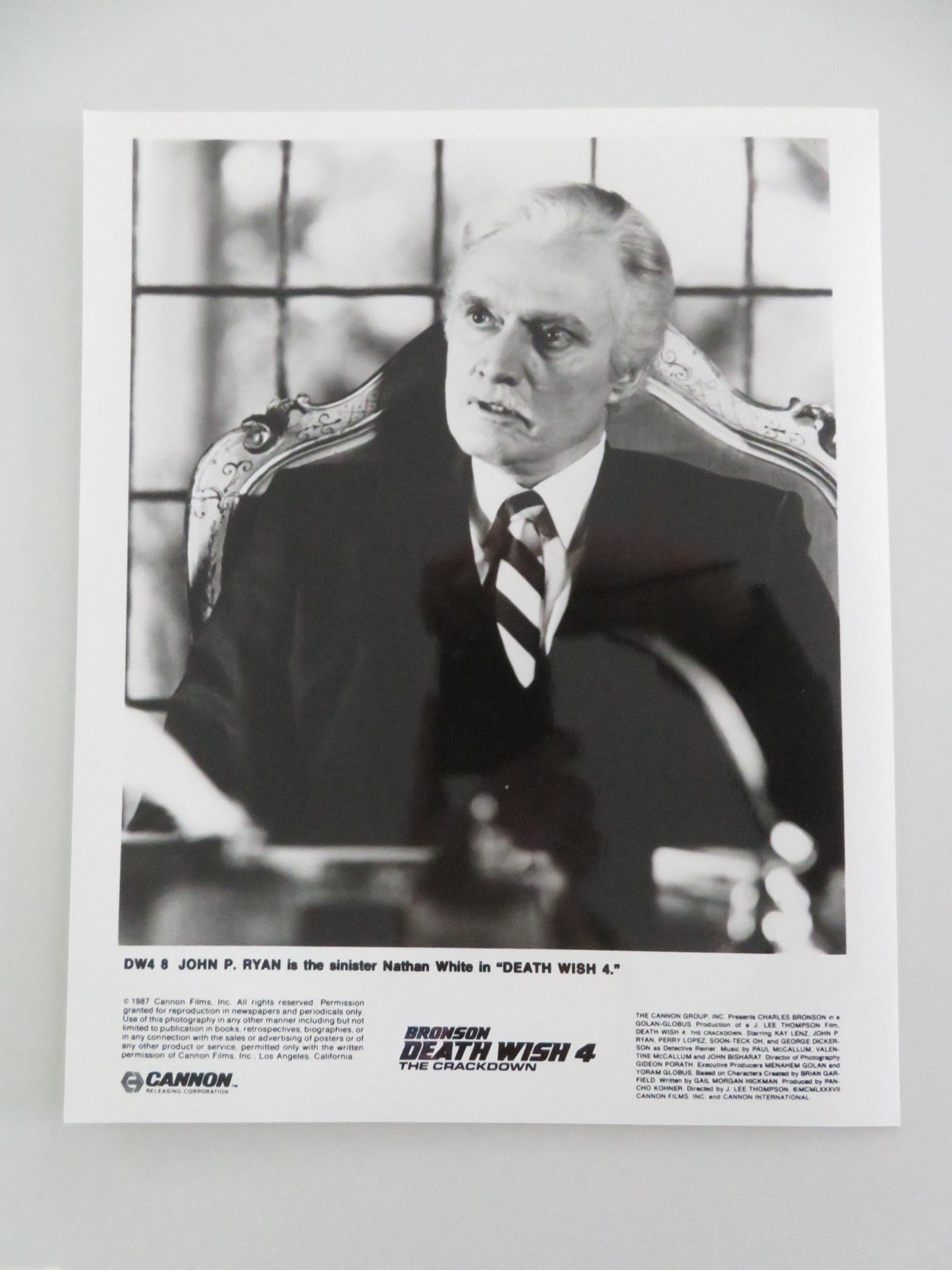 DEATH WISH 4: THE CRACKDOWN MOVIE STILL PHOTO LOT OF 8 CANNON C. BRONSON 1987 Movie posters