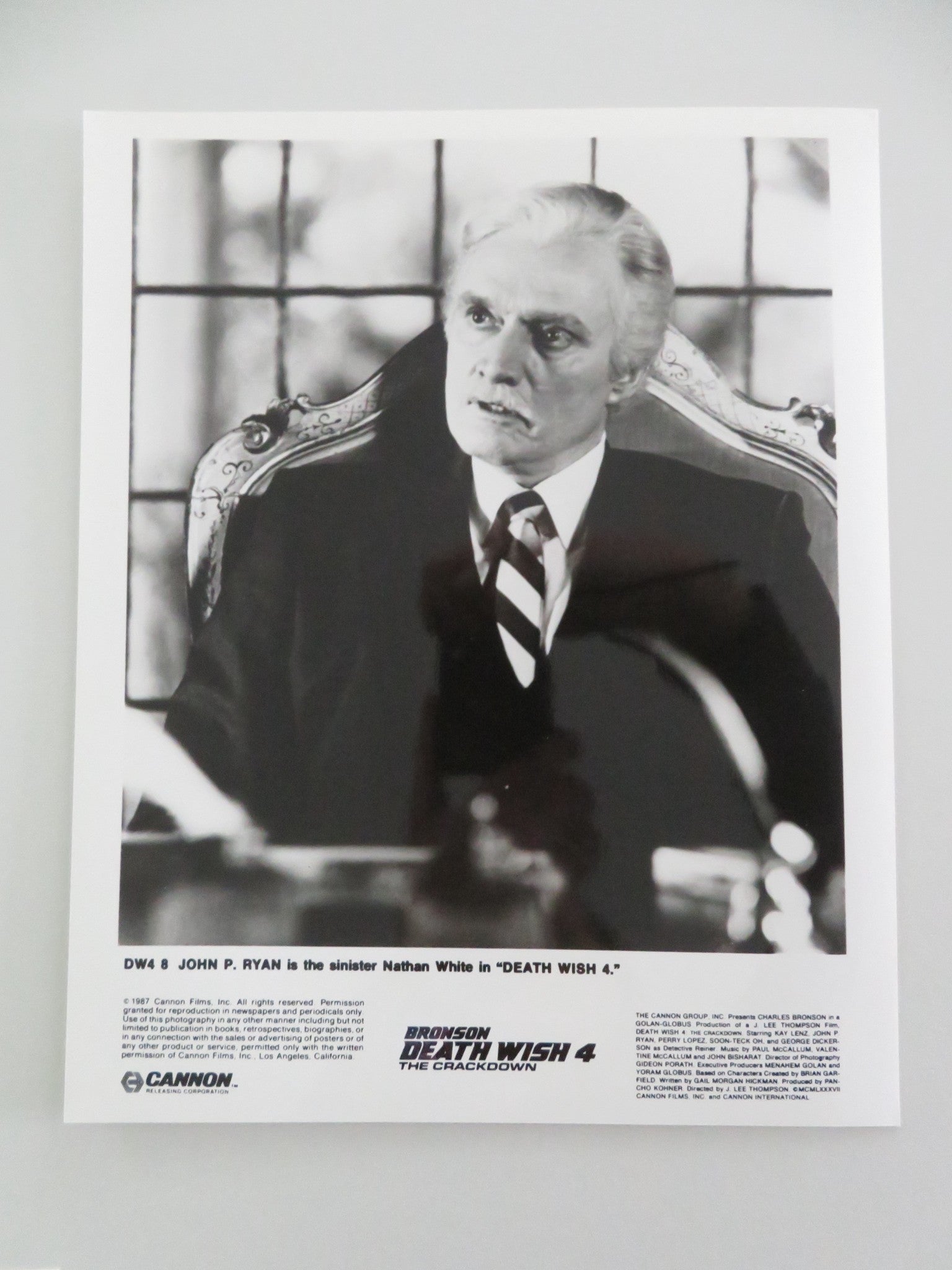 DEATH WISH 4: THE CRACKDOWN MOVIE STILL PHOTO LOT OF 8 CANNON C. BRONSON 1987 Movie posters