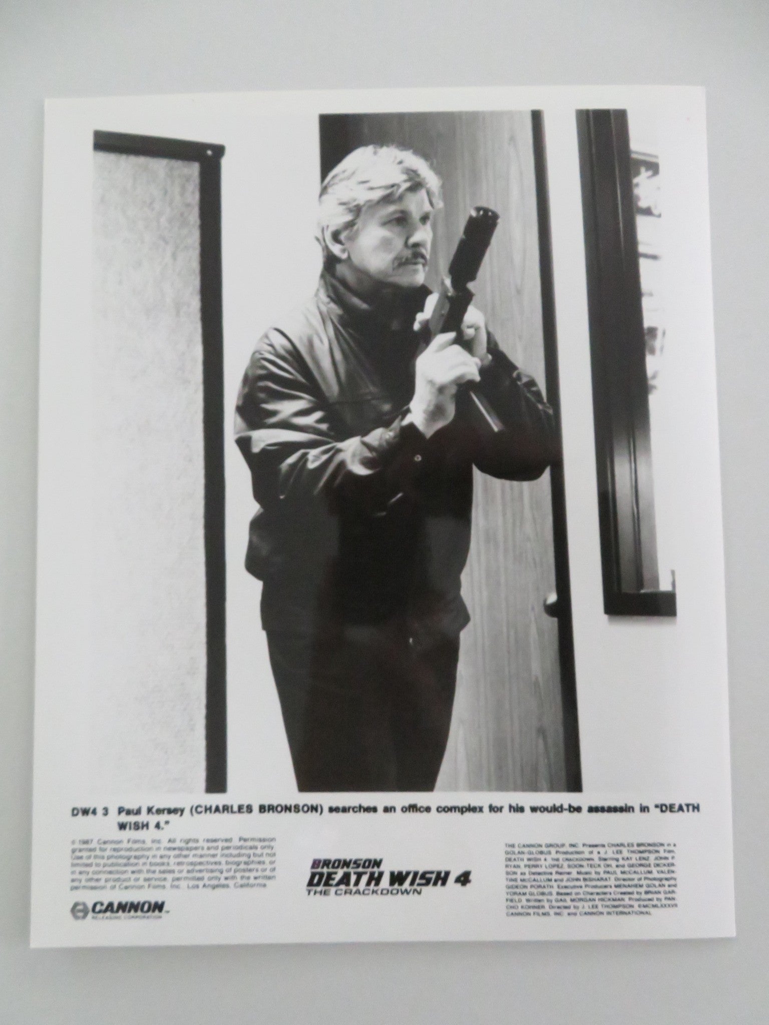 DEATH WISH 4: THE CRACKDOWN MOVIE STILL PHOTO LOT OF 8 CANNON C. BRONSON 1987 Movie posters