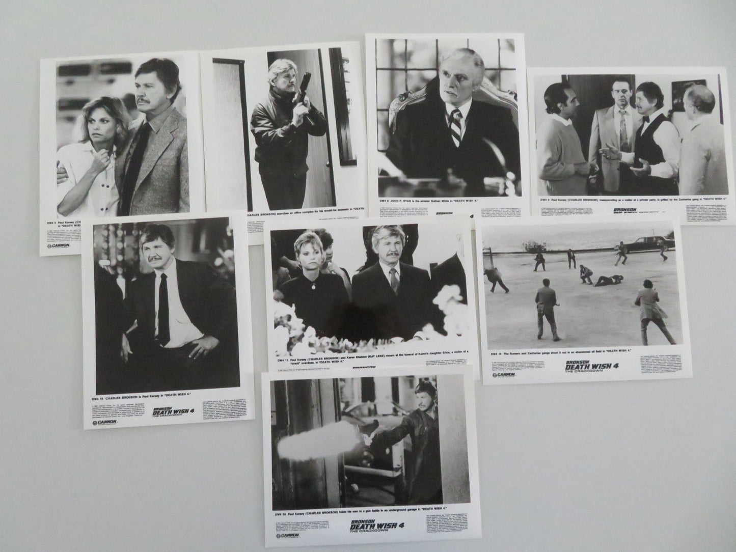 DEATH WISH 4: THE CRACKDOWN MOVIE STILL PHOTO LOT OF 8 CANNON C. BRONSON 1987 Movie posters