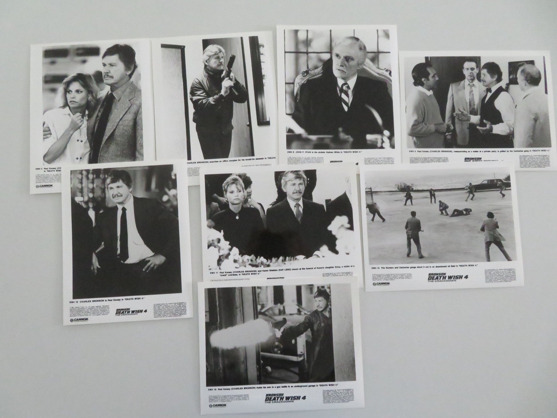 DEATH WISH 4: THE CRACKDOWN MOVIE STILL PHOTO LOT OF 8 CANNON C. BRONSON 1987 Movie posters