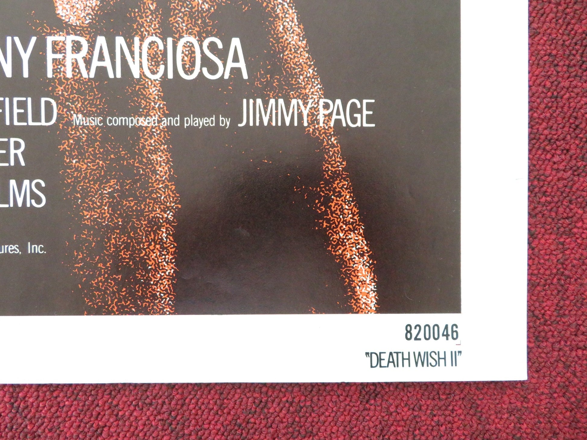 DEATH WISH II FOLDED US ONE SHEET POSTER CHARLES BRONSON JILL IRELAND 1982 Movie posters