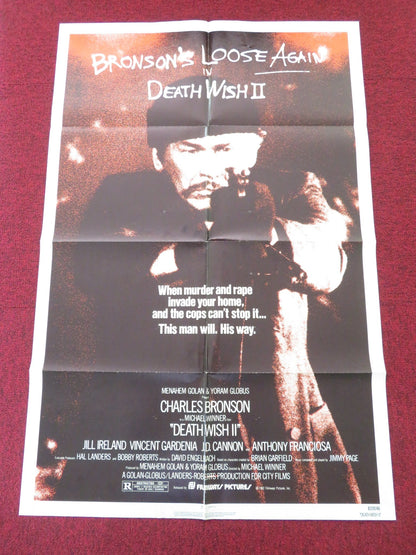 DEATH WISH II FOLDED US ONE SHEET POSTER CHARLES BRONSON JILL IRELAND 1982 Movie posters