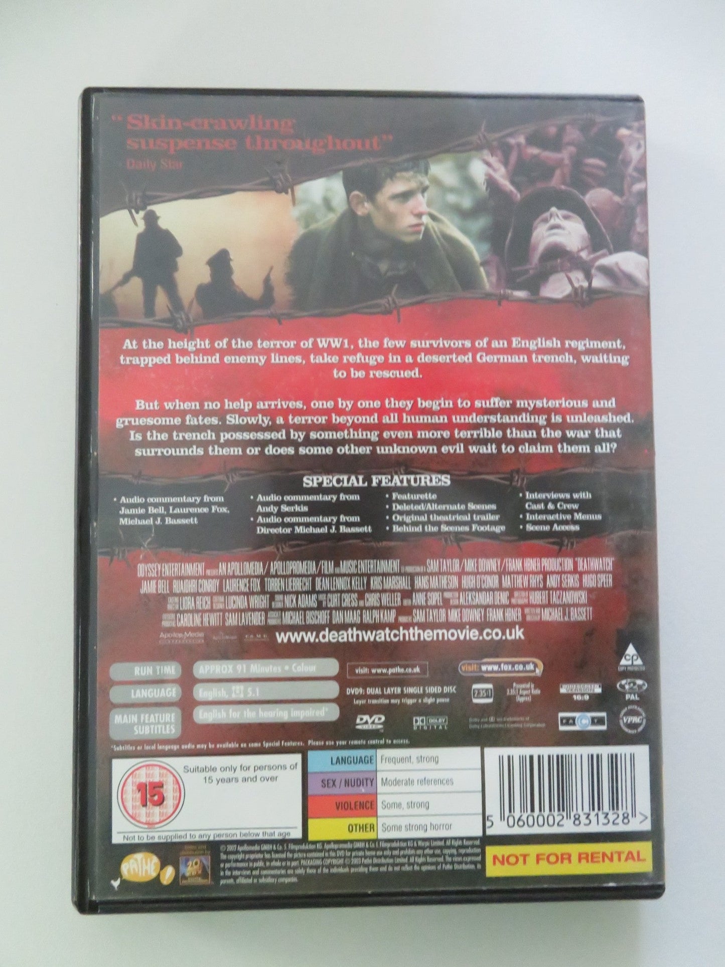 DEATHWATCH (DVD) JAMIE BELL LAURENCE FOX 2002 REGION 2 Movie posters