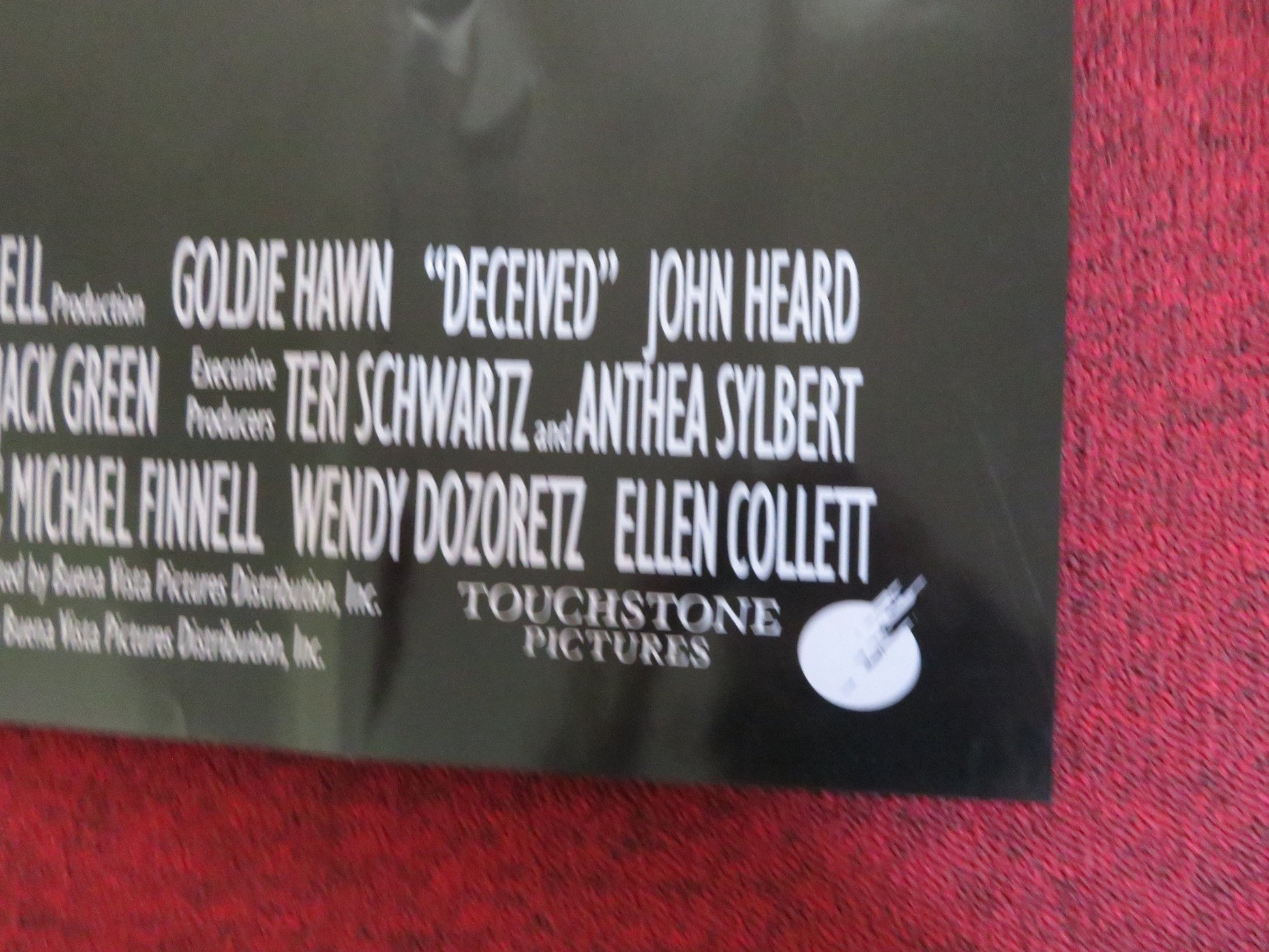 DECEIVED FOLDED US ONE SHEET POSTER GOLDIE HAWN 1991 Rendezvous Cinema Movie posters