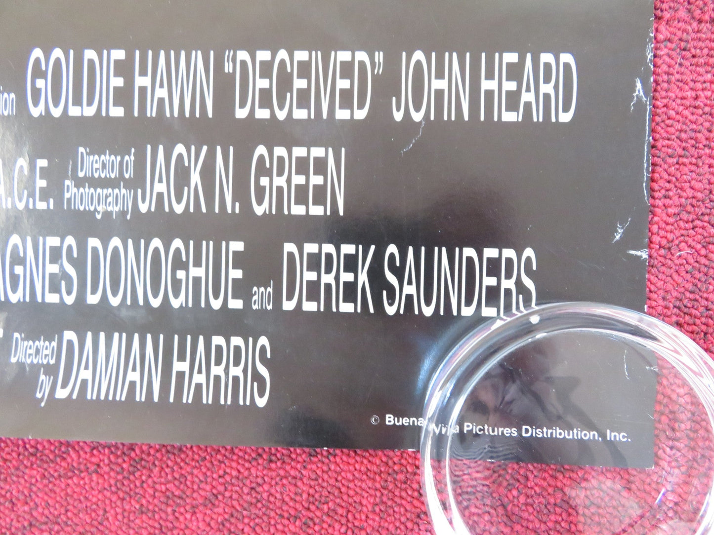 DECEIVED VHS VIDEO POSTER ROLLED GOLDIE HAWN JOHN HEARD 1991 Rendezvous Cinema Movie posters