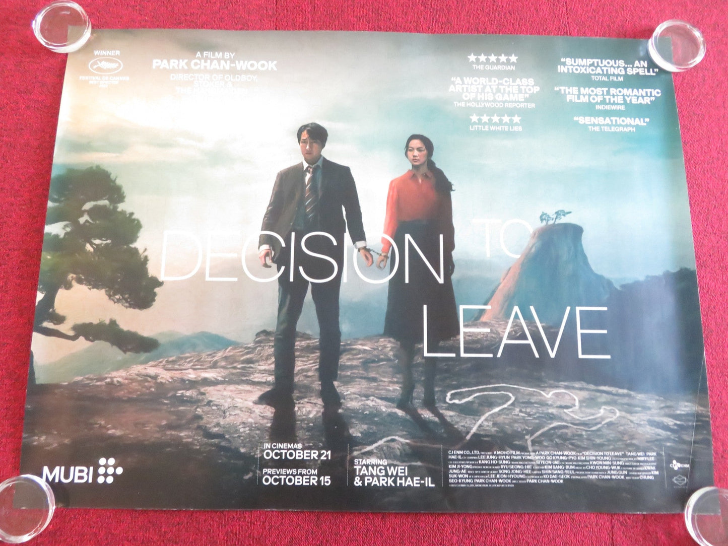 DECISION TO LEAVE UK QUAD ROLLED POSTER TANG WEI PARK HAE - IL 2022 Rendezvous Cinema Movie posters