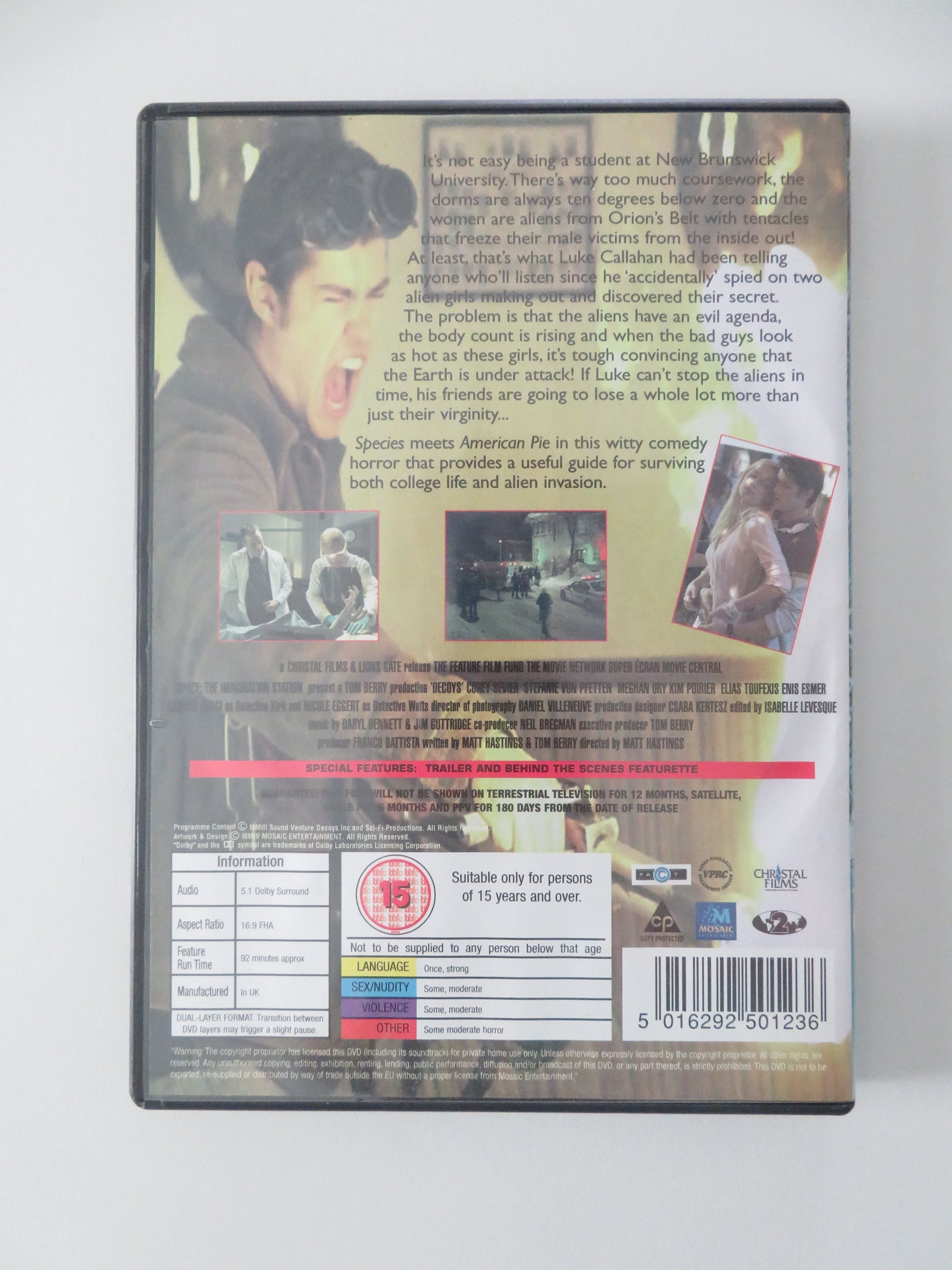 Decoys (DVD) Corey Sevier Stefanie von Pfetten Kim Poirier 2004 Region 2 Movie posters