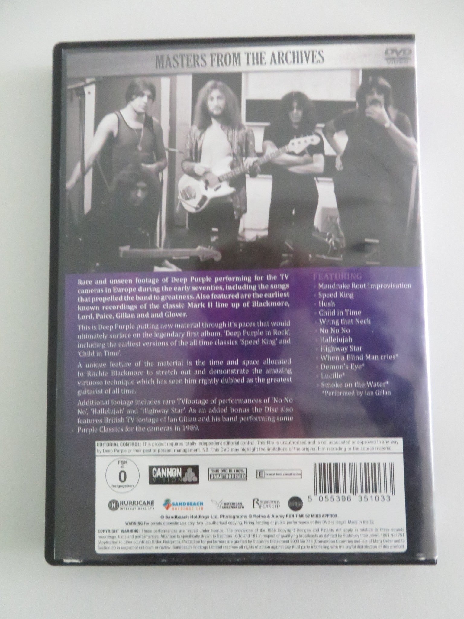 DEEP PURPLE - MASTERS FROM THE ARCHIVES (DVD) RITCHIE BLACKMORE IAN GILLAN Movie posters