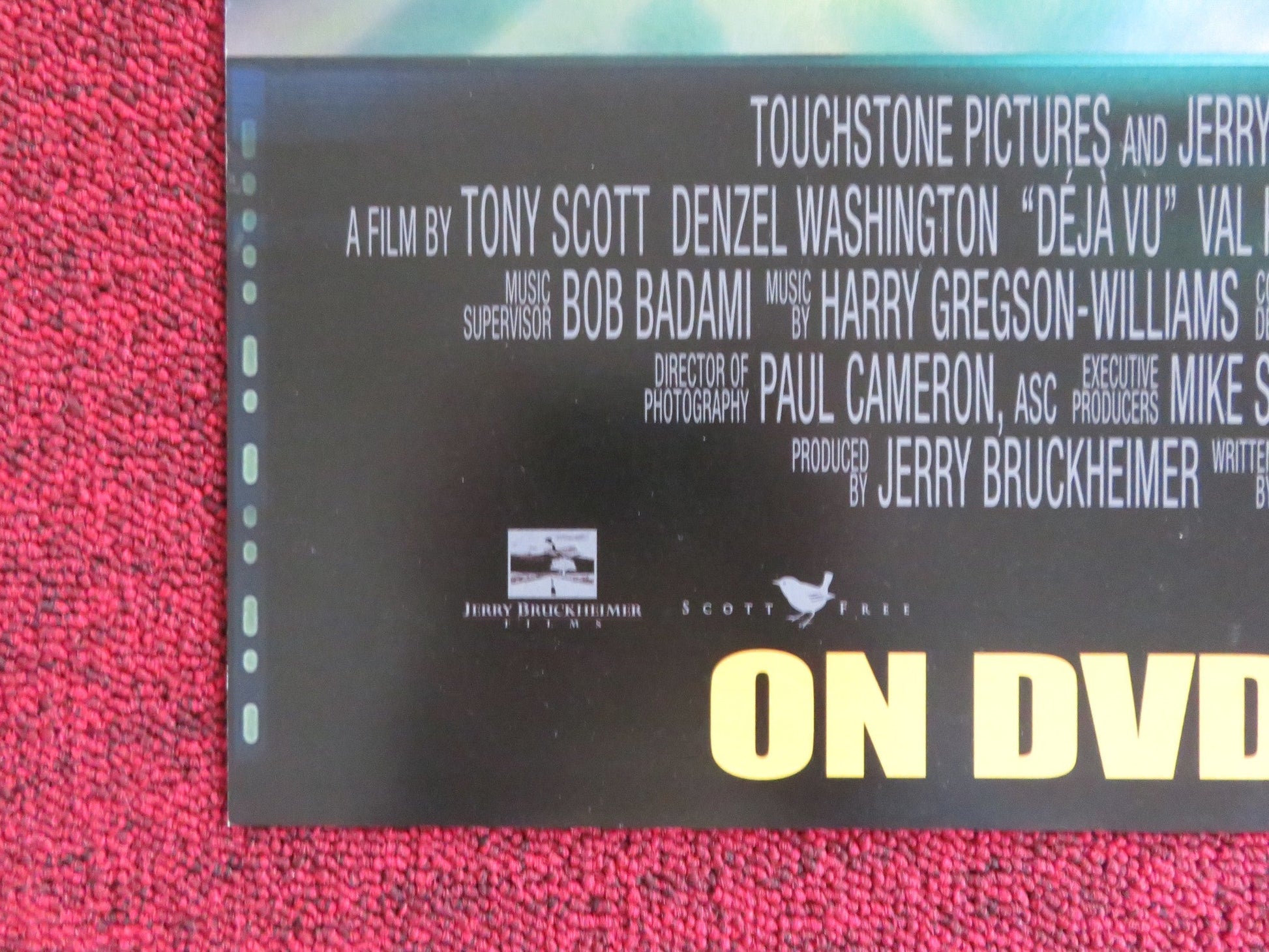 DEJA VU DVD POSTER DENZEL WASHINGTON PAULA PATTON 2006 Rendezvous Cinema Movie posters