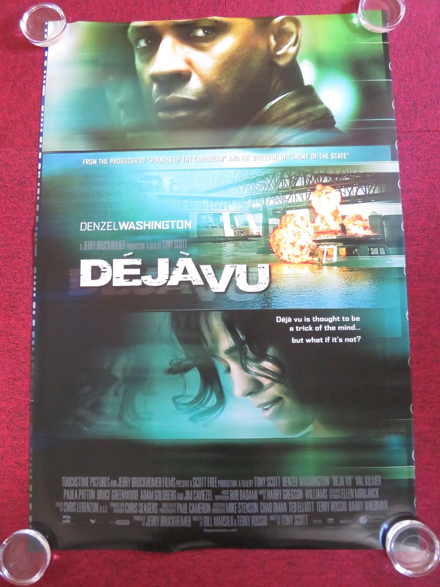 DEJA VU US ONE SHEET ROLLED POSTER DENZEL WASHINGTON VAL KILMER 2006 Rendezvous Cinema Movie posters